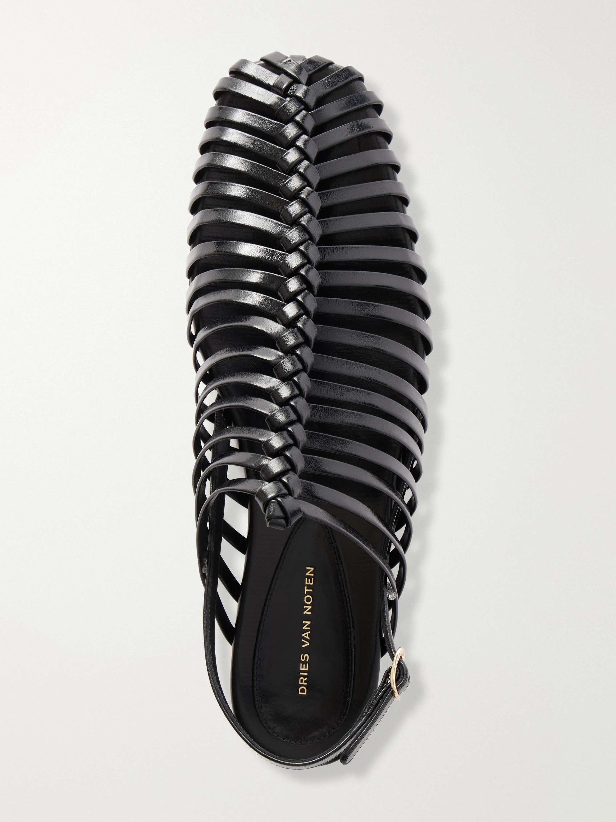 DRIES VAN NOTEN 4連レザーブレスレット BLK•GLD/34 DRIES VAN NOTEN Leather braided ballet flats | NET-A-PORTER