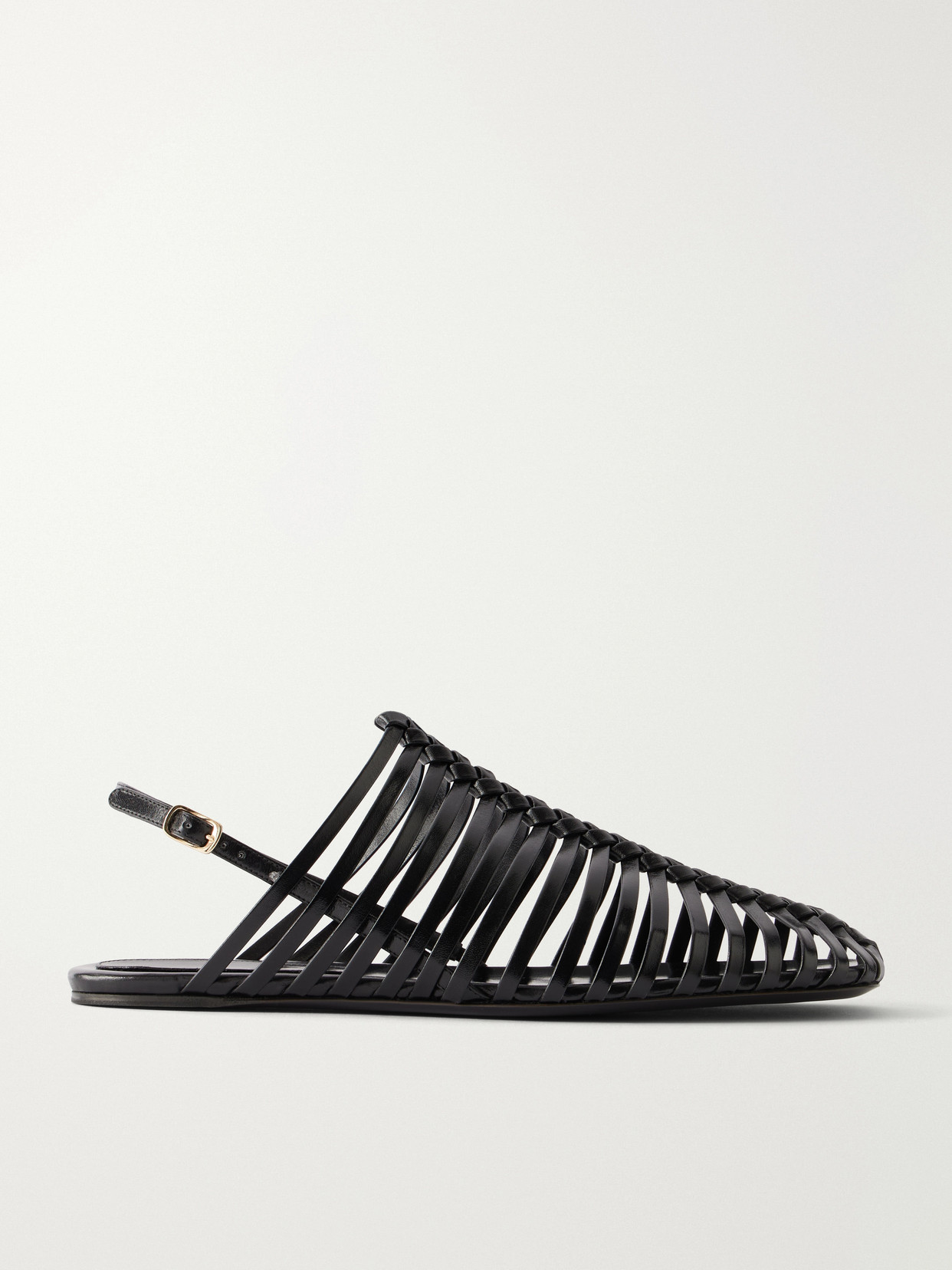 Dries Van Noten Leather Braided Ballet Flats In Black