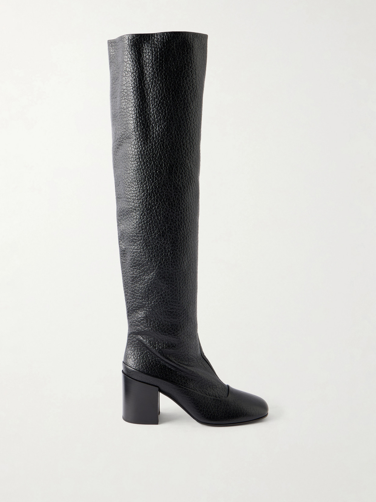 Dries Van Noten Leather Over-the-knee Boots In Black