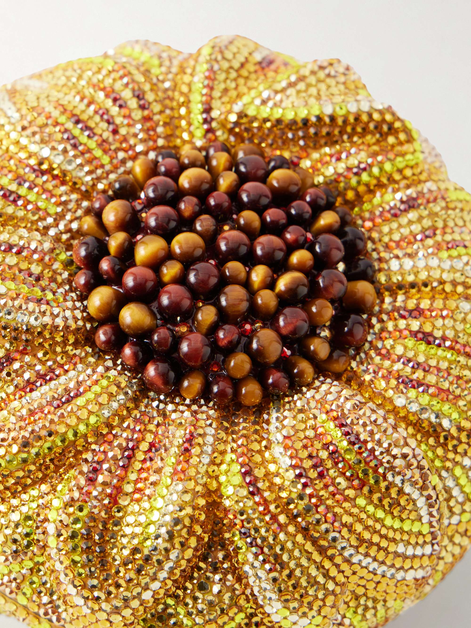 JUDITH LEIBER COUTURE Sunflower crystal-embellished gold-tone