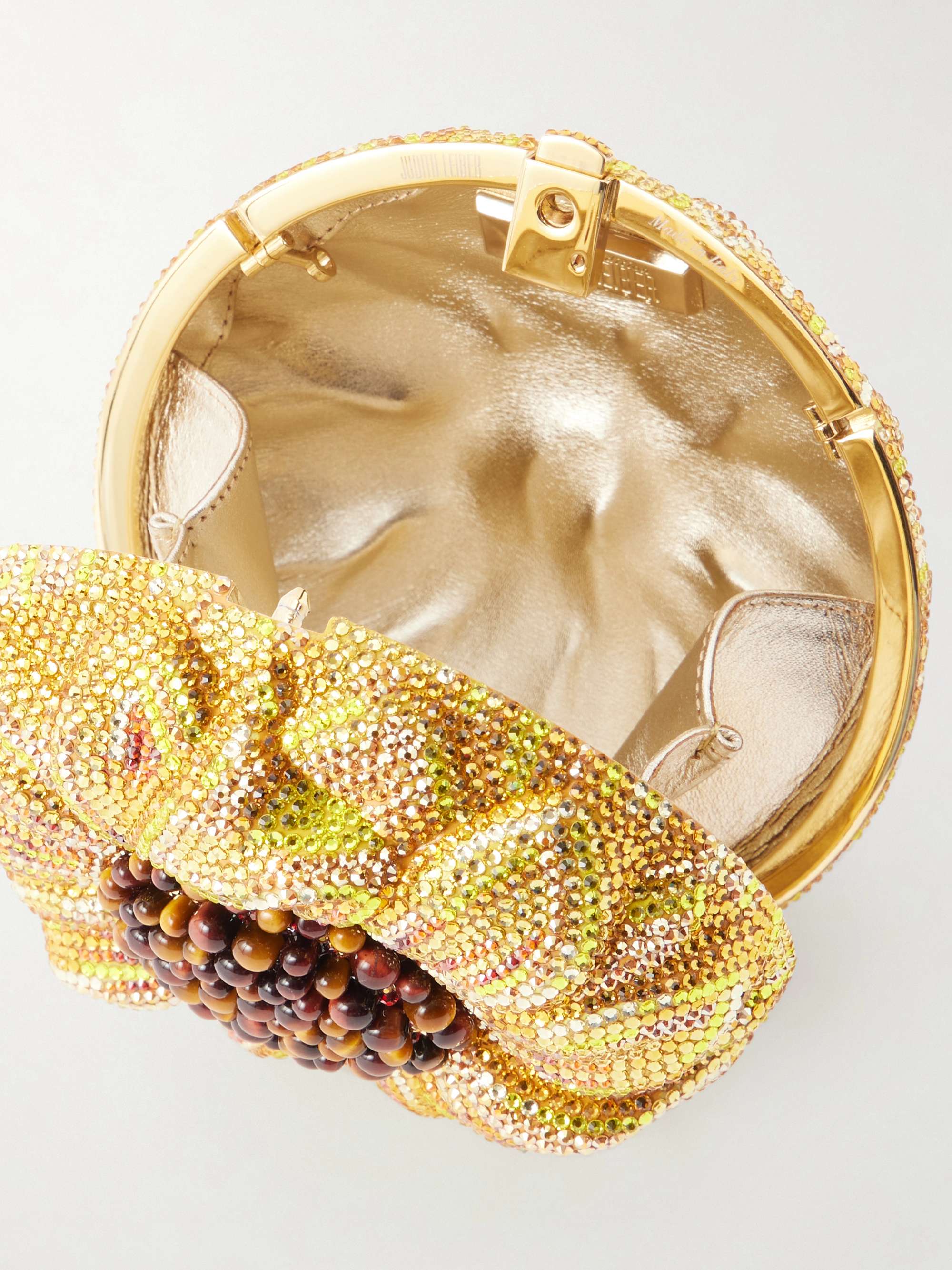 JUDITH LEIBER COUTURE Sunflower crystal-embellished gold-tone 