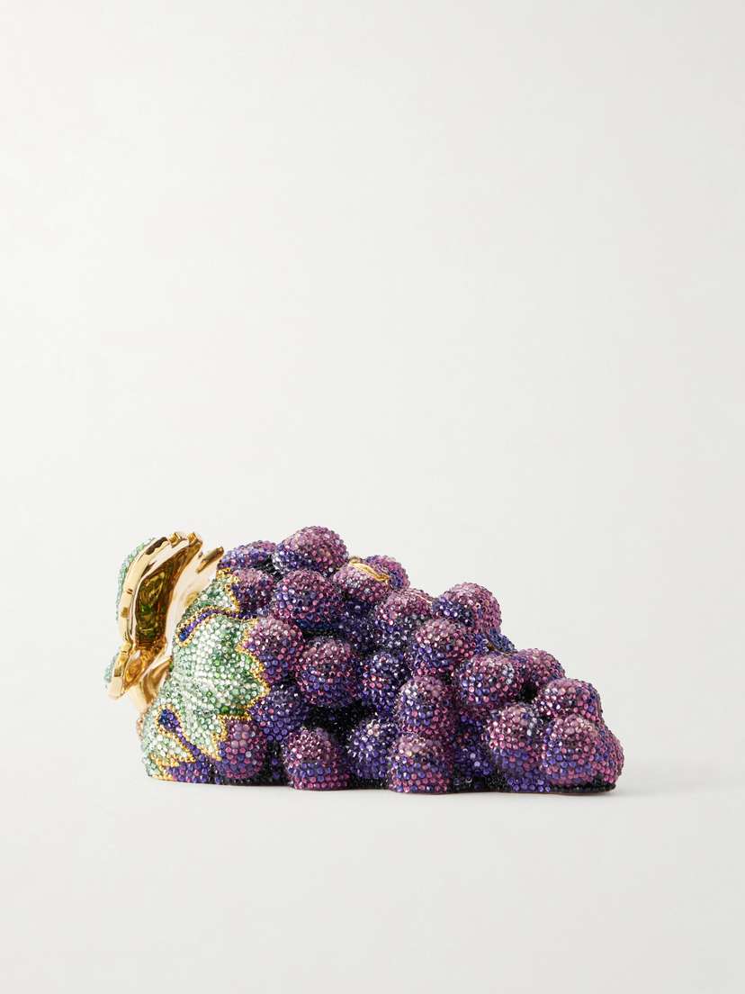 Judith Leiber Couture Grapes Crystal-embellished Gold-tone Clutch | Thumbnail 4