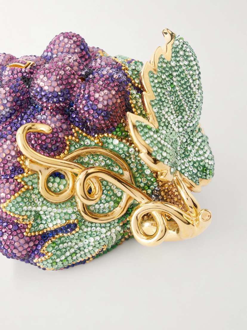 Judith Leiber Couture Grapes Crystal-embellished Gold-tone Clutch | Thumbnail 5