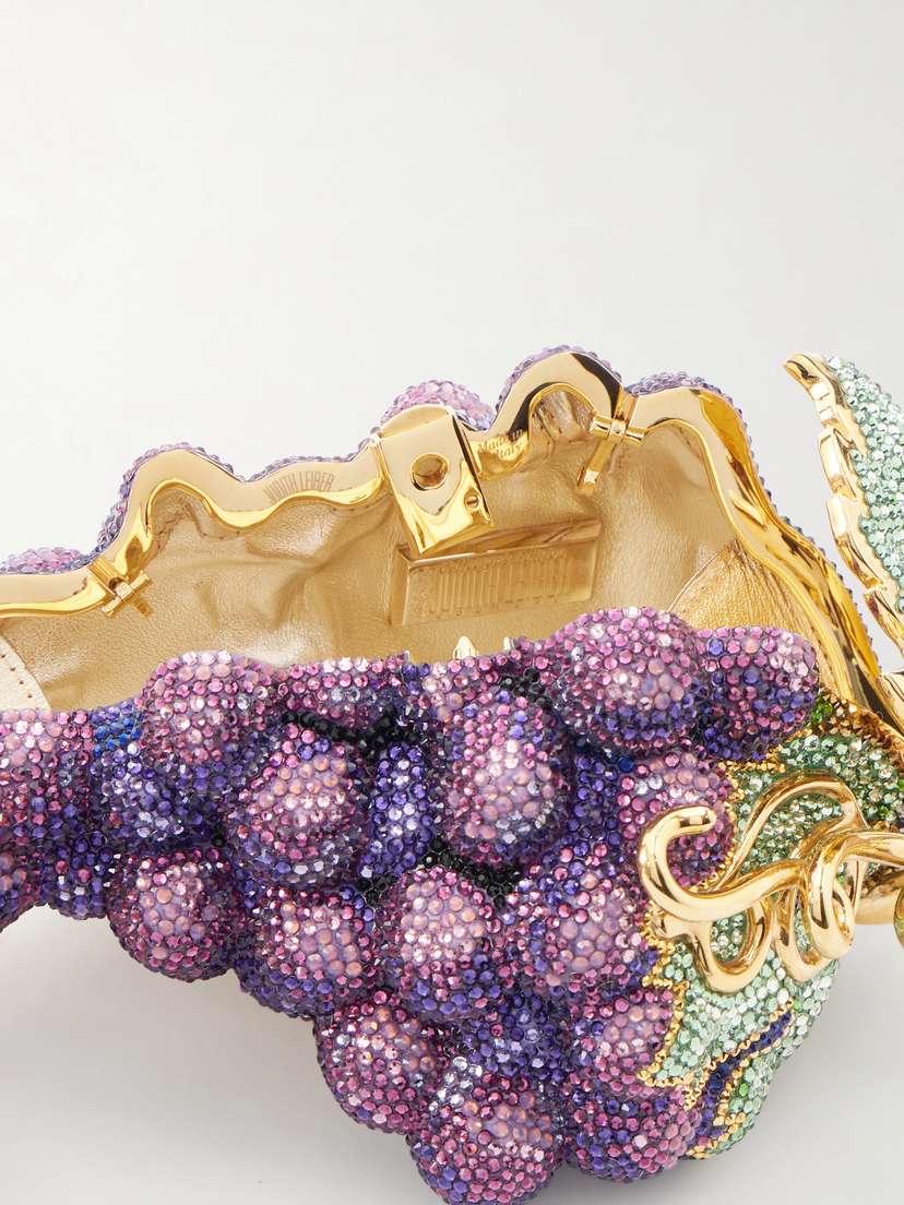 Judith Leiber Couture Grapes Crystal-embellished Gold-tone Clutch | Thumbnail 6