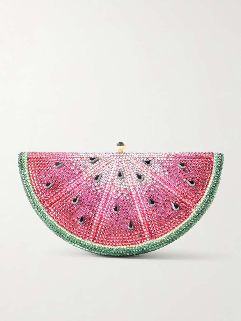 Judith Leiber Couture Watermelon Slice Crystal-embellished Gold-tone Clutch | Thumbnail 7