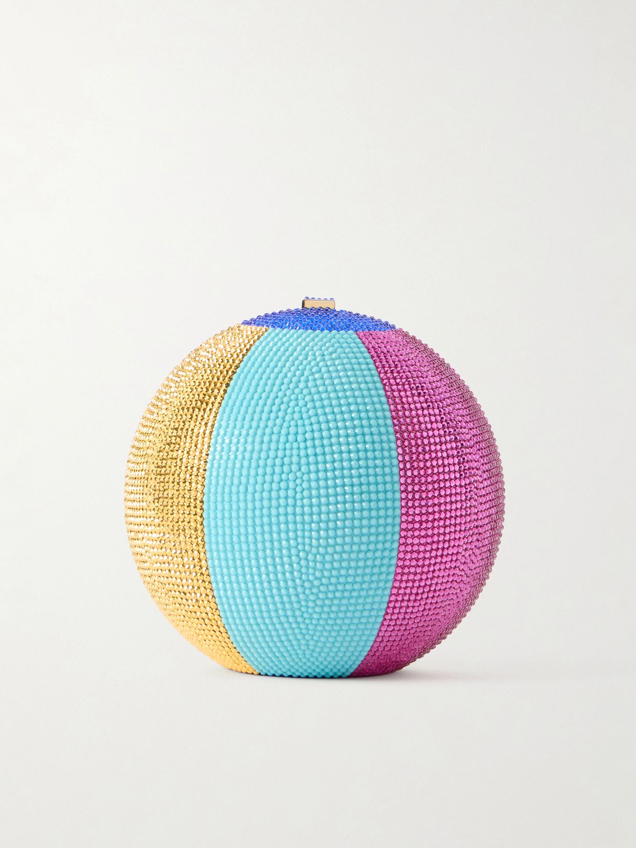 Sphere crystal-embellished gold-tone clutch