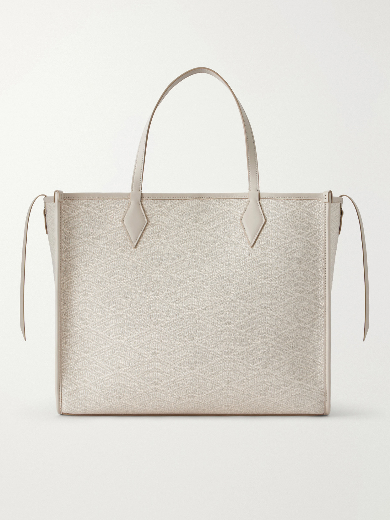 Metier Chameleon 41 Leather-trimmed Jacquard Tote In Gray
