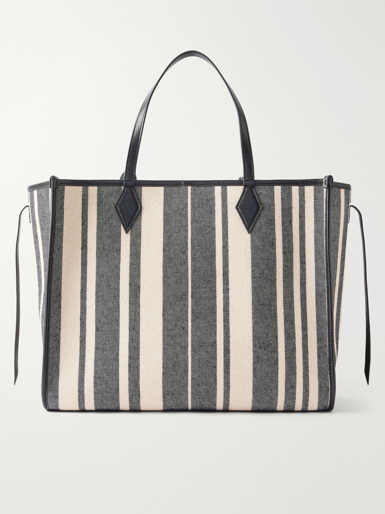 Chameleon 41 striped leather-trimmed canvas tote