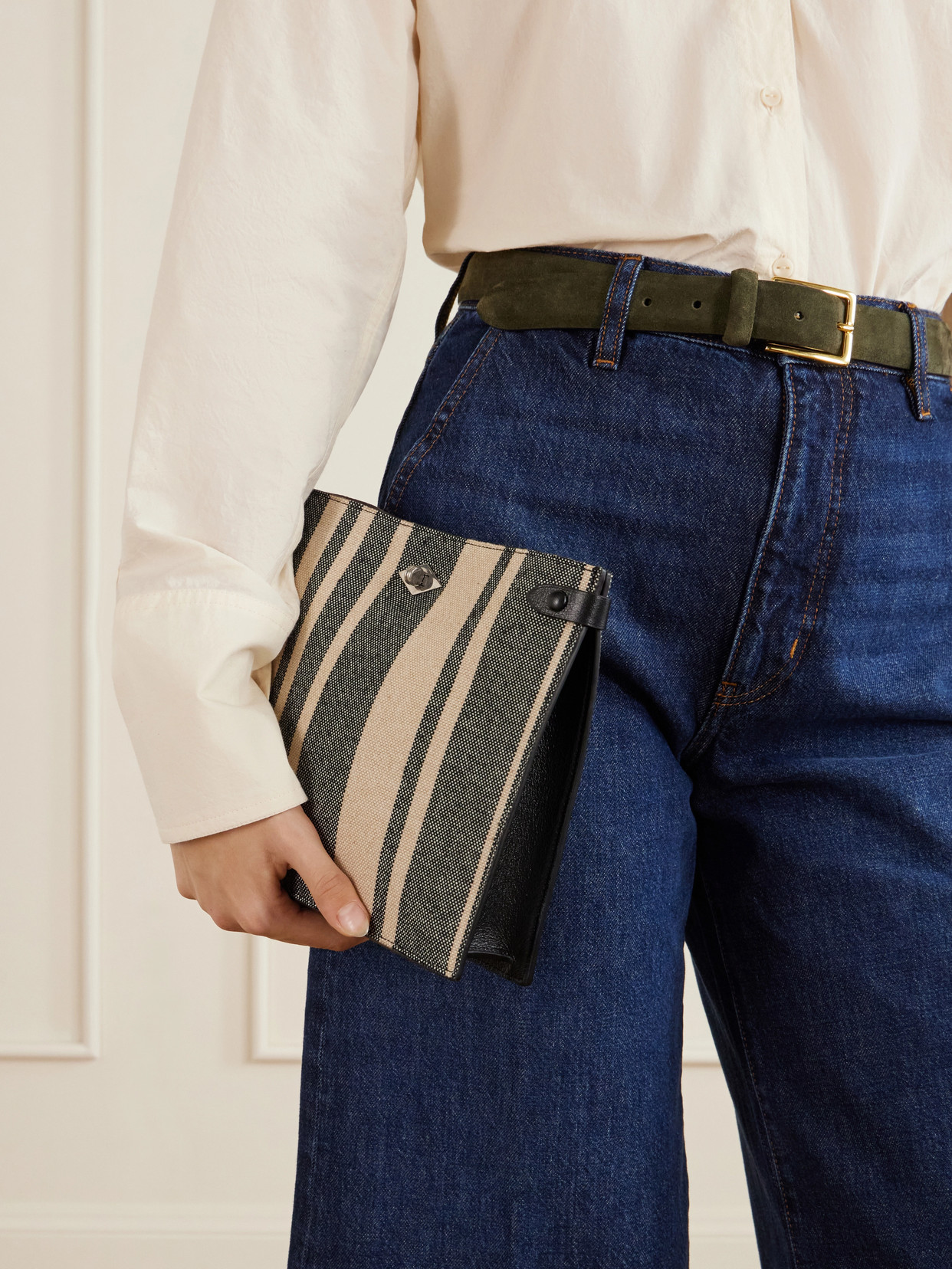 Métier - Stowaway Striped Canvas Shoulder Bag