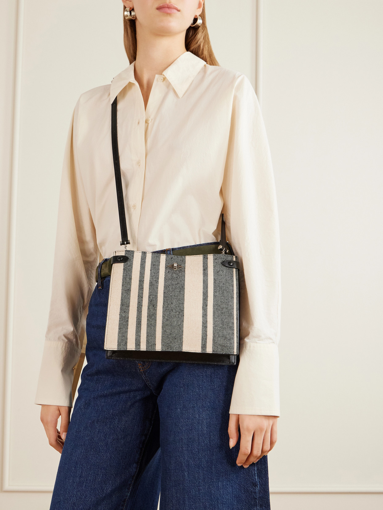 Métier - Stowaway Striped Canvas Shoulder Bag