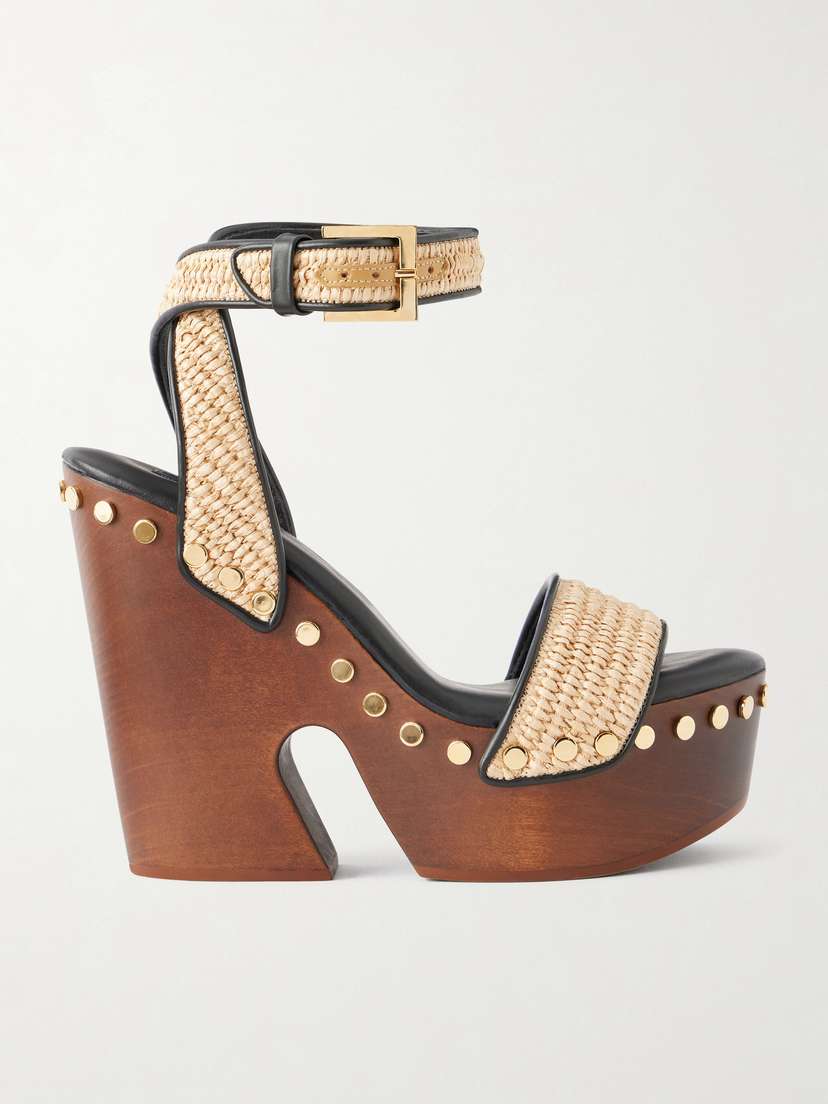 Givenchy Studded Raffia Wedge Sandals | Thumbnail 6 Givenchy Studded Raffia Wedge Sandals | Thumbnail 6