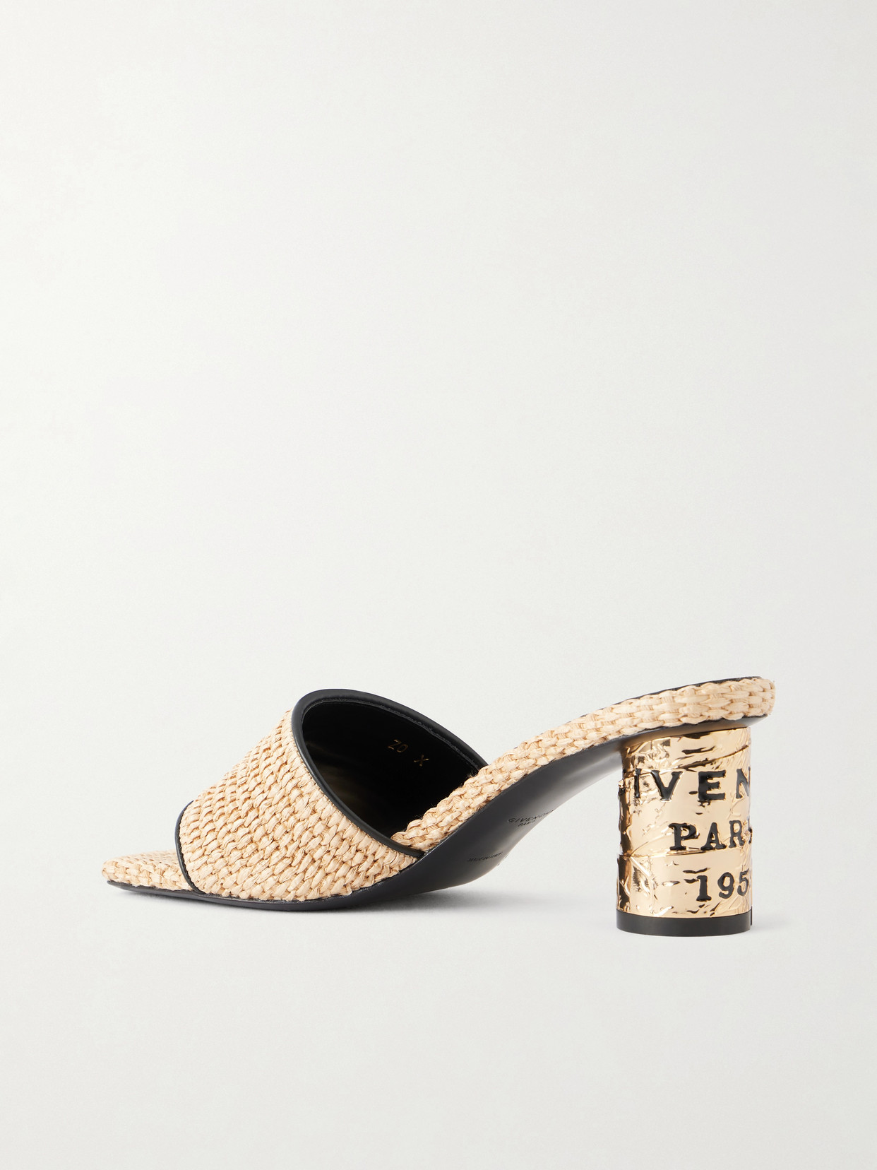 Givenchy Tape 65mm Raffia-effect Heeled Mules In Brown