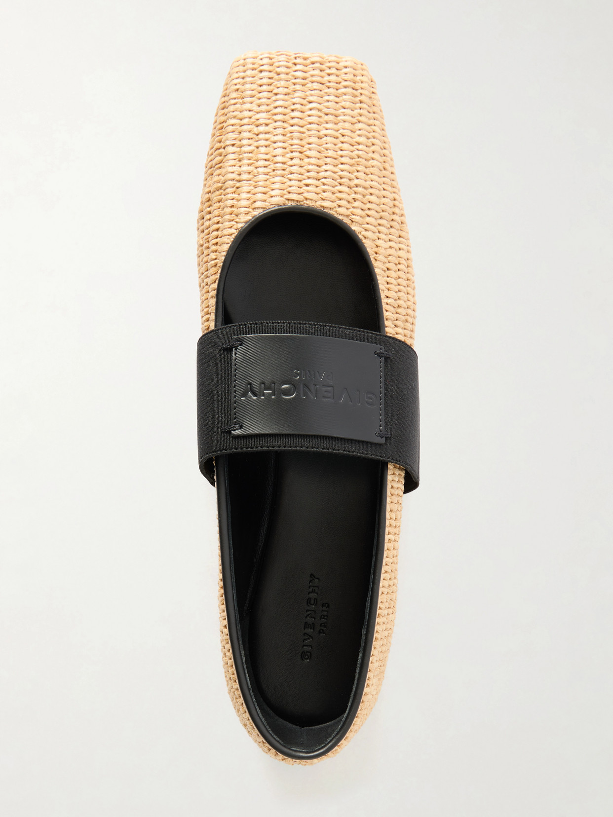 Givenchy Women's Sliced Square Raffia-effect Ballerinas In Nude