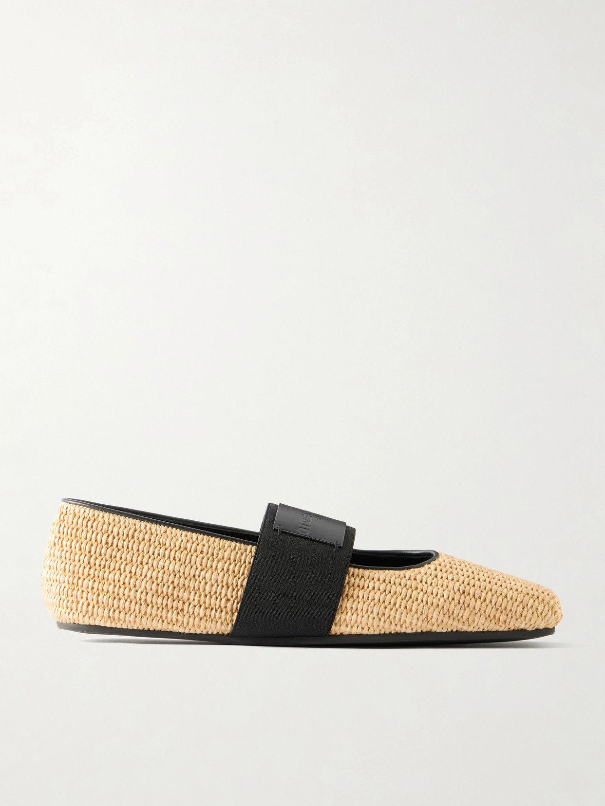 Givenchy Women's Sliced Square Raffia-effect Ballerinas In Nude