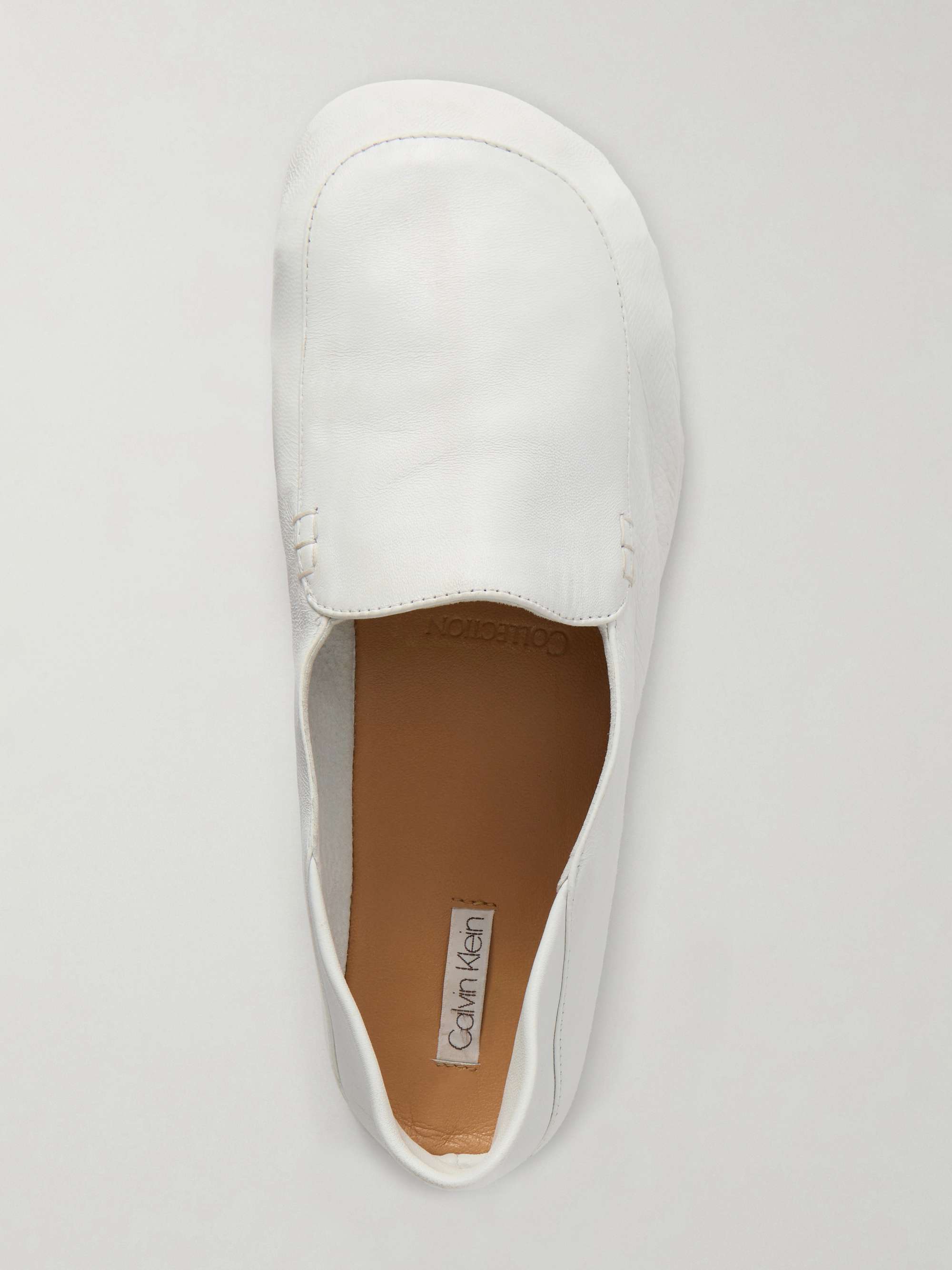 Calvin Klein White Leather Horsebit Loafers Boardwalk White Pebble Leather Horse-Bit Loafers main image 4