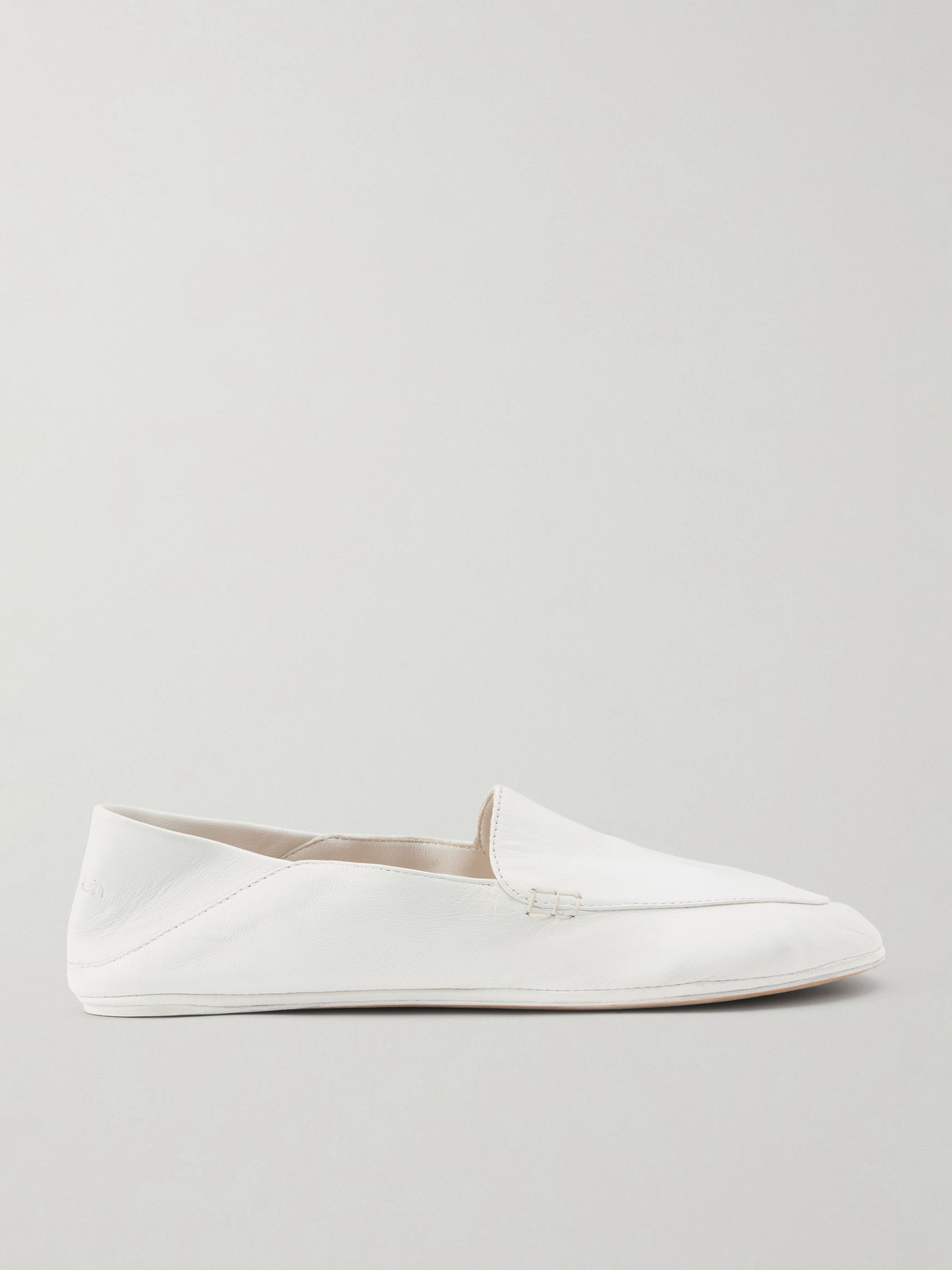 Calvin Klein Collection Vela Leather Loafers In White