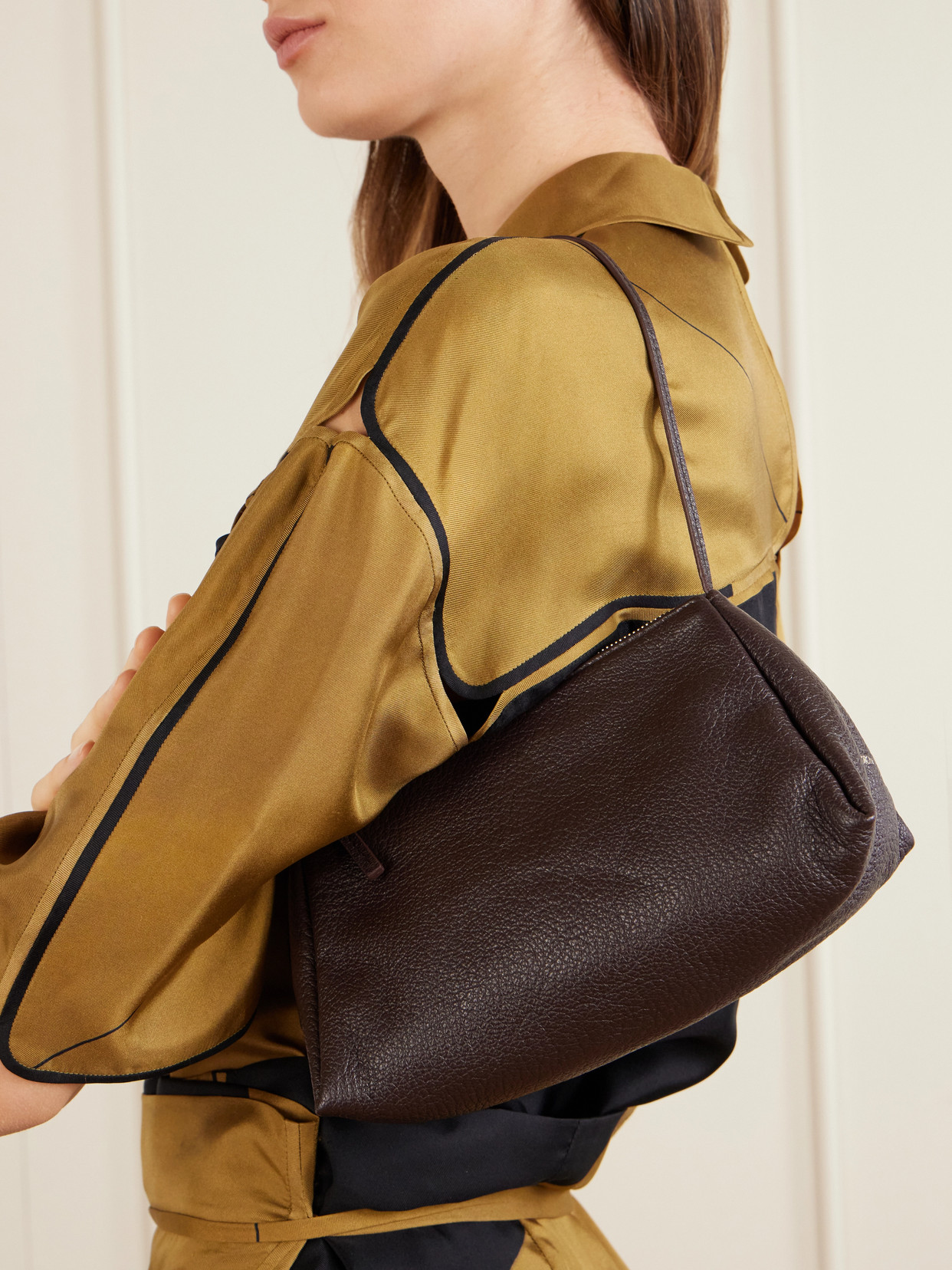 Collection - Aurelis Textured-Leather Shoulder Bag