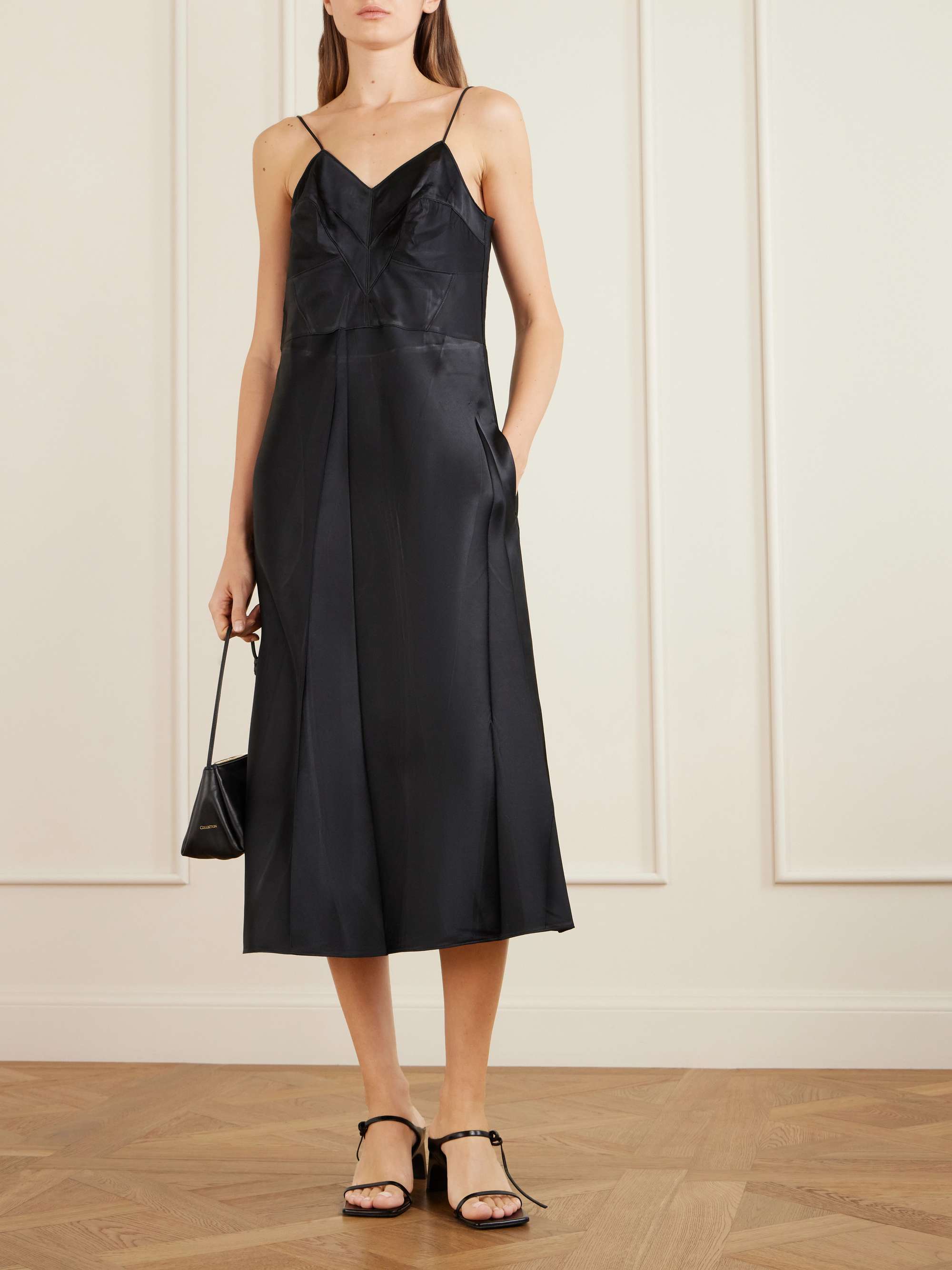 chinese dress ladies Calvin Klein Womens Solid Faux Leather Sheath Dress Black 6 at Amazon  Women's Clothing store main image 0