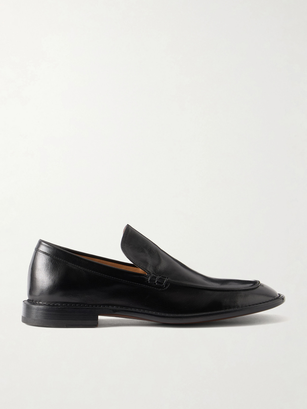 Calvin Klein Collection Lido Leather Loafers In Black
