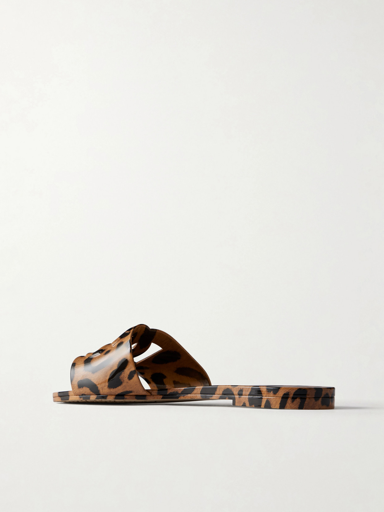Bianca Logo-Embossed Leopard-Print Rubber Flats