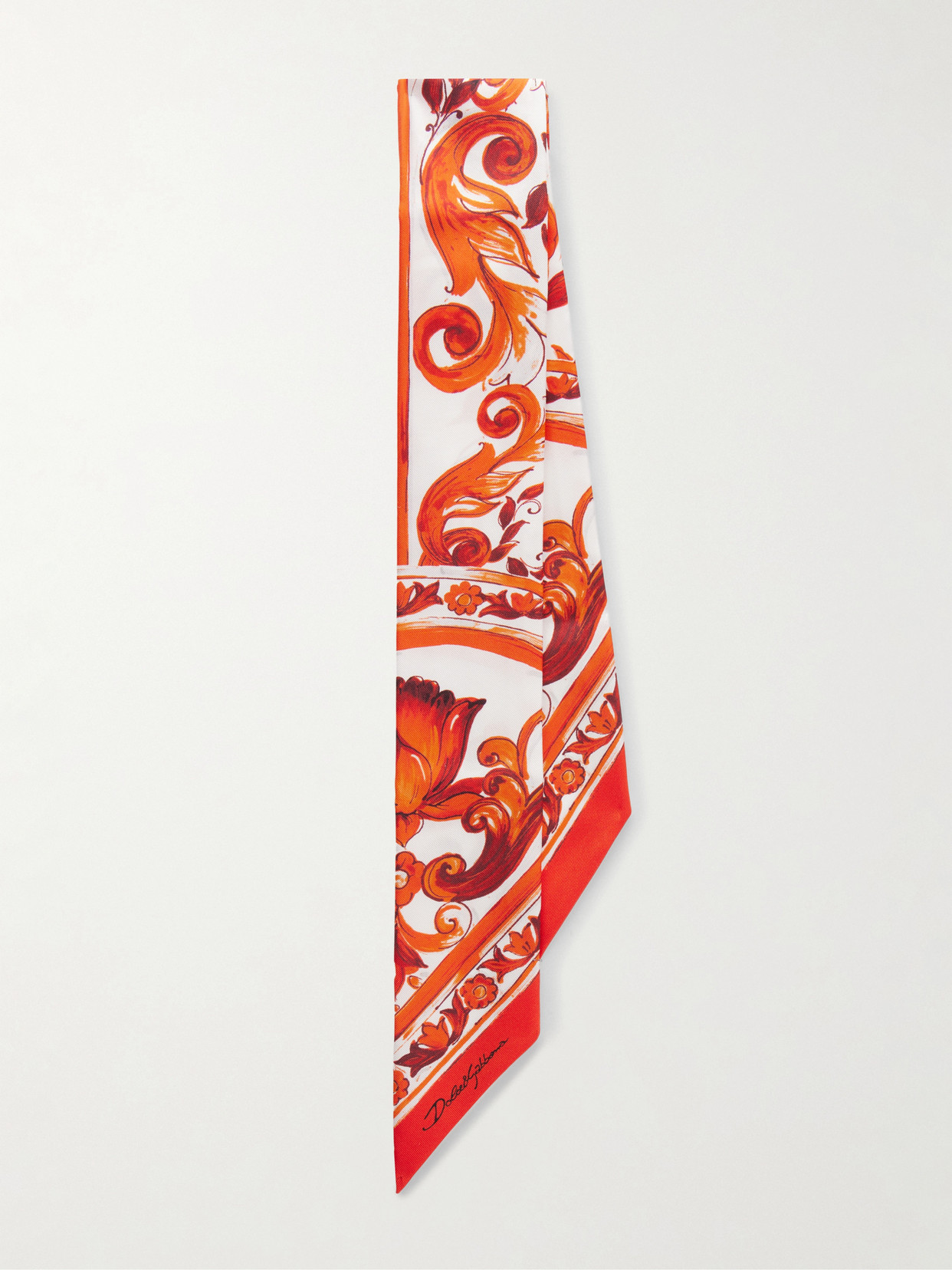 Dolce & Gabbana Floral-print Silk-twill Scarf In Multi
