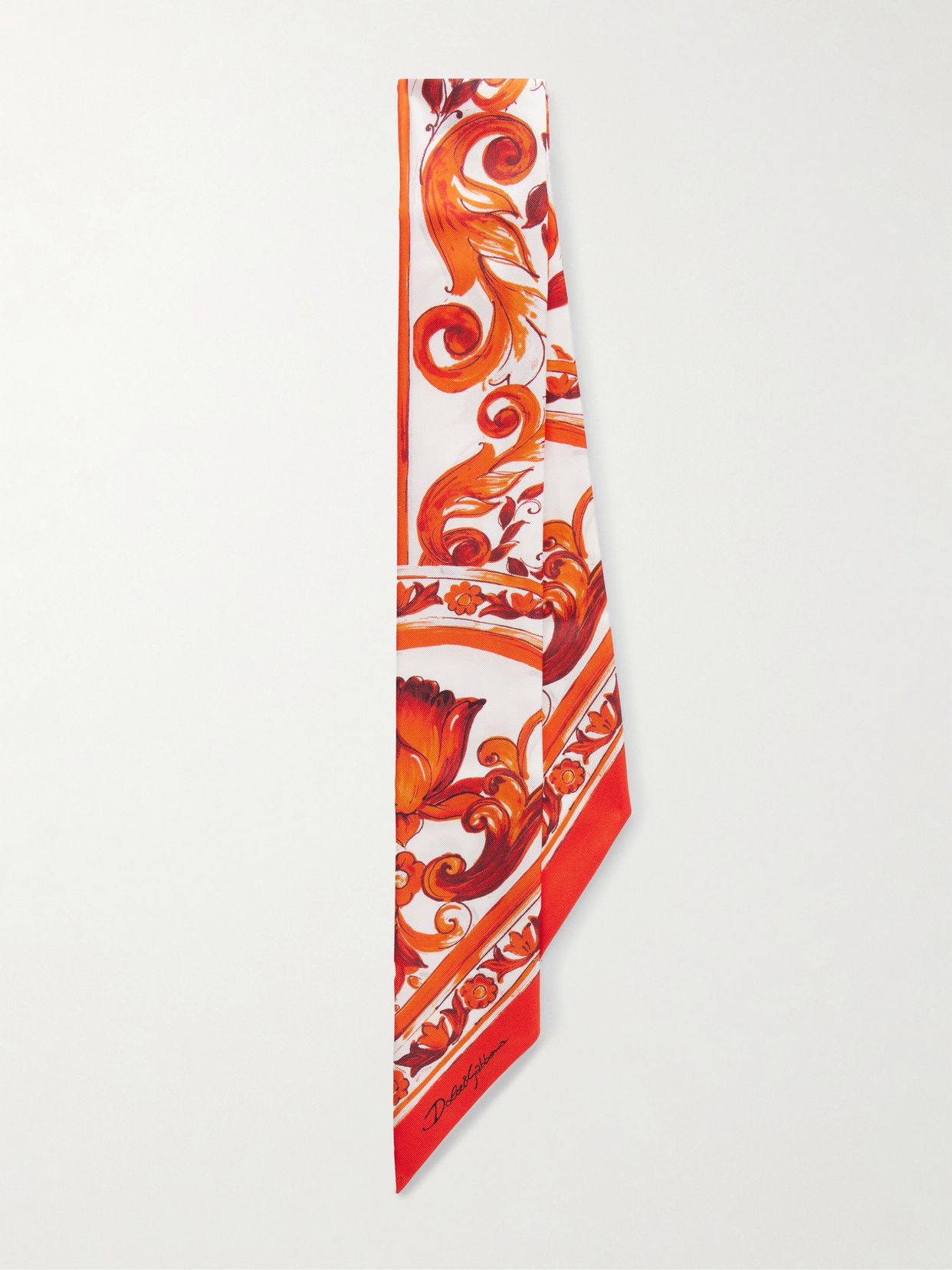 Floral Print Silk Twill Scarf