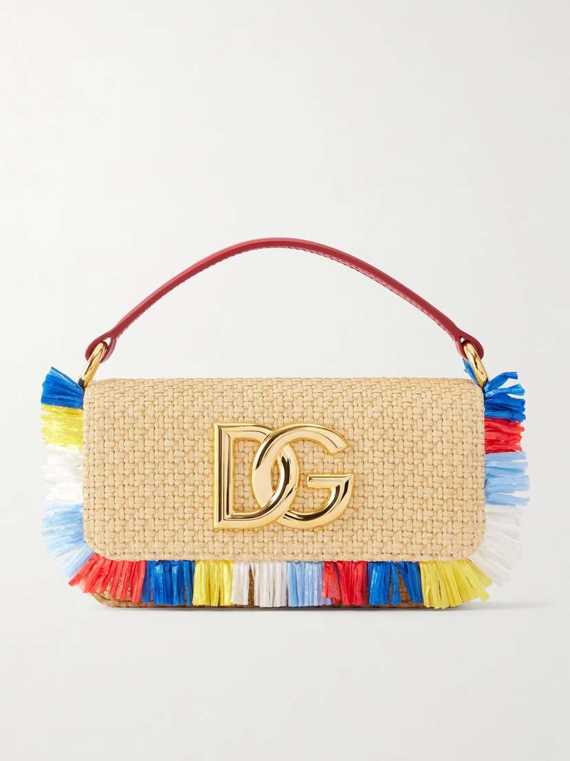 Dolce & Gabbana 3.5 Logo-embellished Fringed Leather-trimmed Raffia Shoulder Bag | Thumbnail 7 Dolce & Gabbana 3.5 Logo-embellished Fringed Leather-trimmed Raffia Shoulder Bag | Thumbnail 7