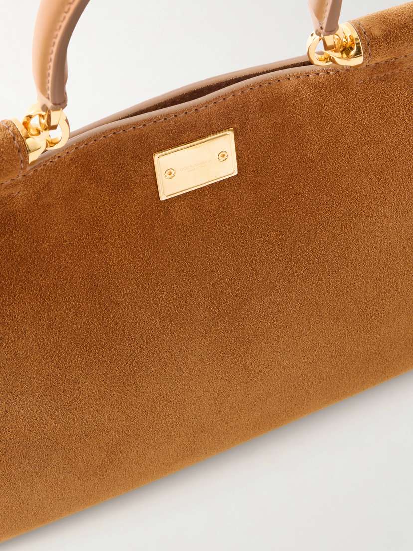 Dolce & Gabbana Vittoria Leather-trimmed Suede Tote | Thumbnail 5 Dolce & Gabbana Vittoria Leather-trimmed Suede Tote | Thumbnail 5