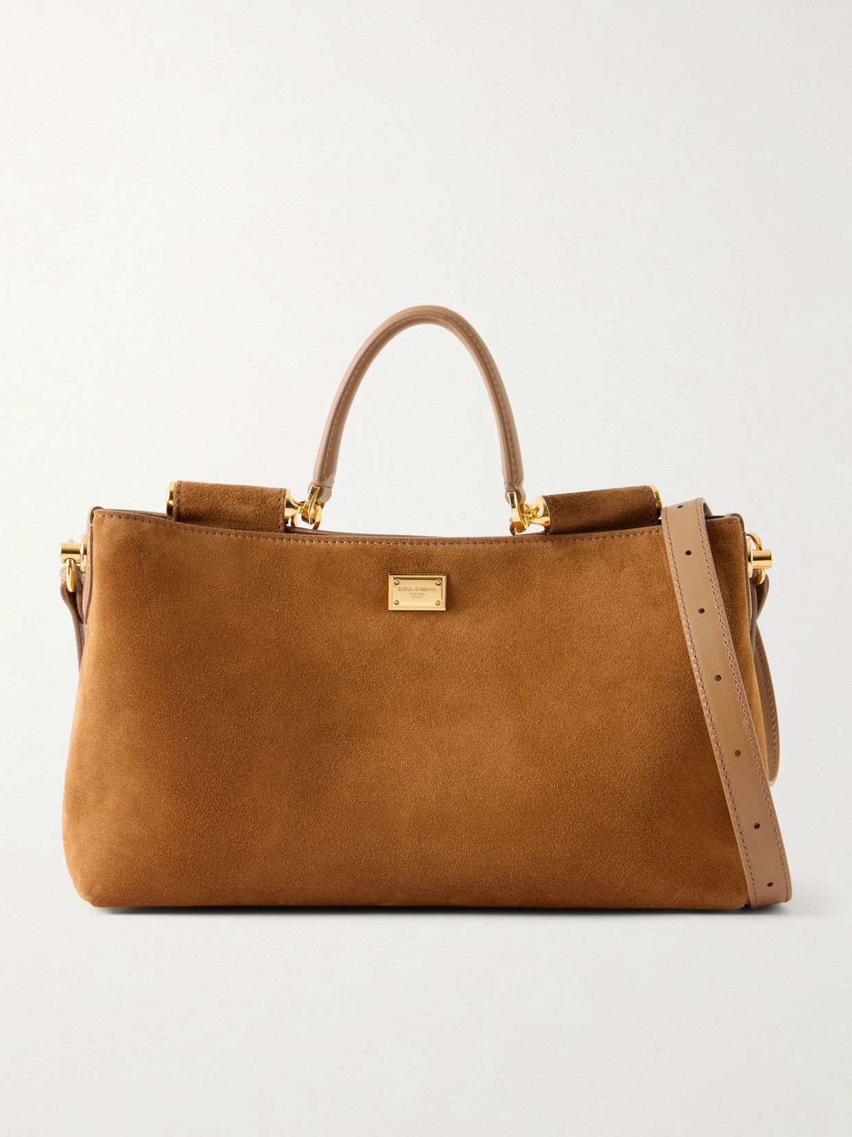 Vittoria leather-trimmed suede tote