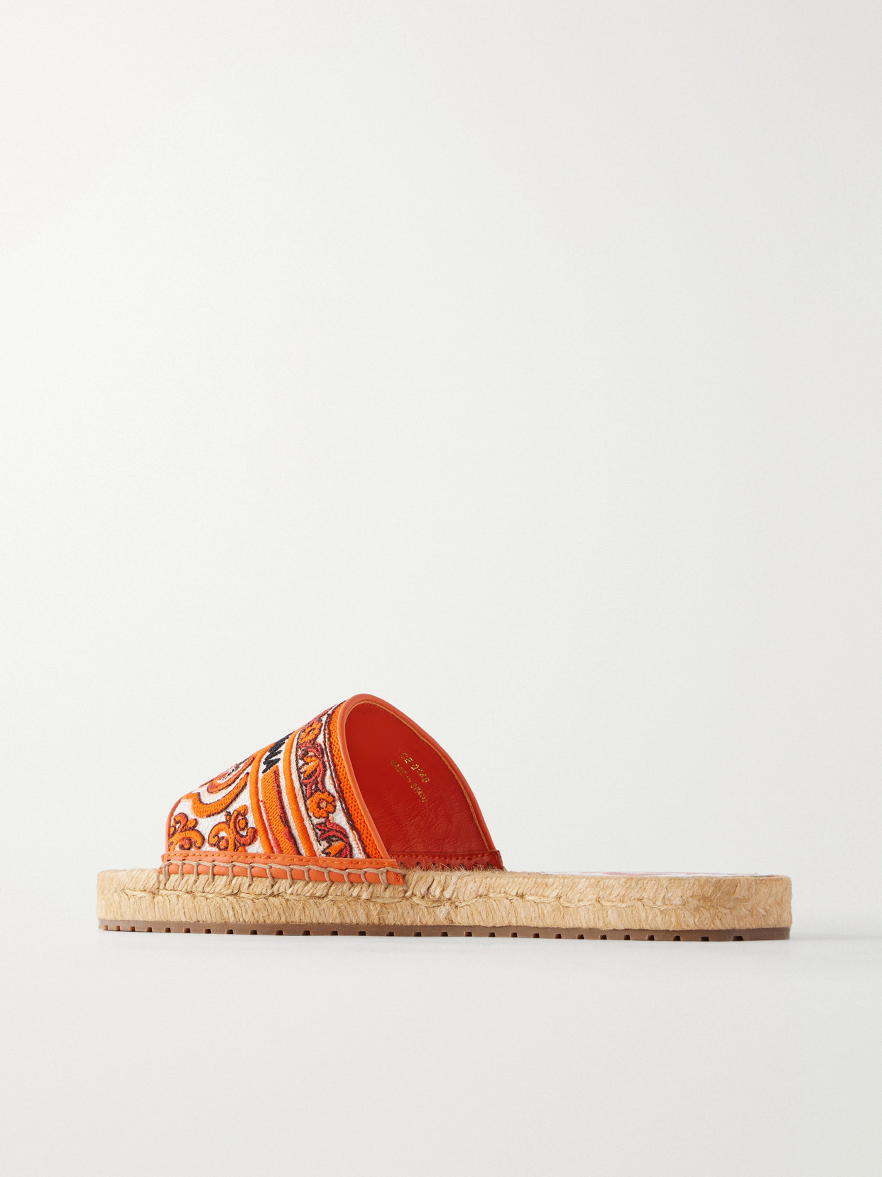 Leather-Trimmed Espadrille Sandals