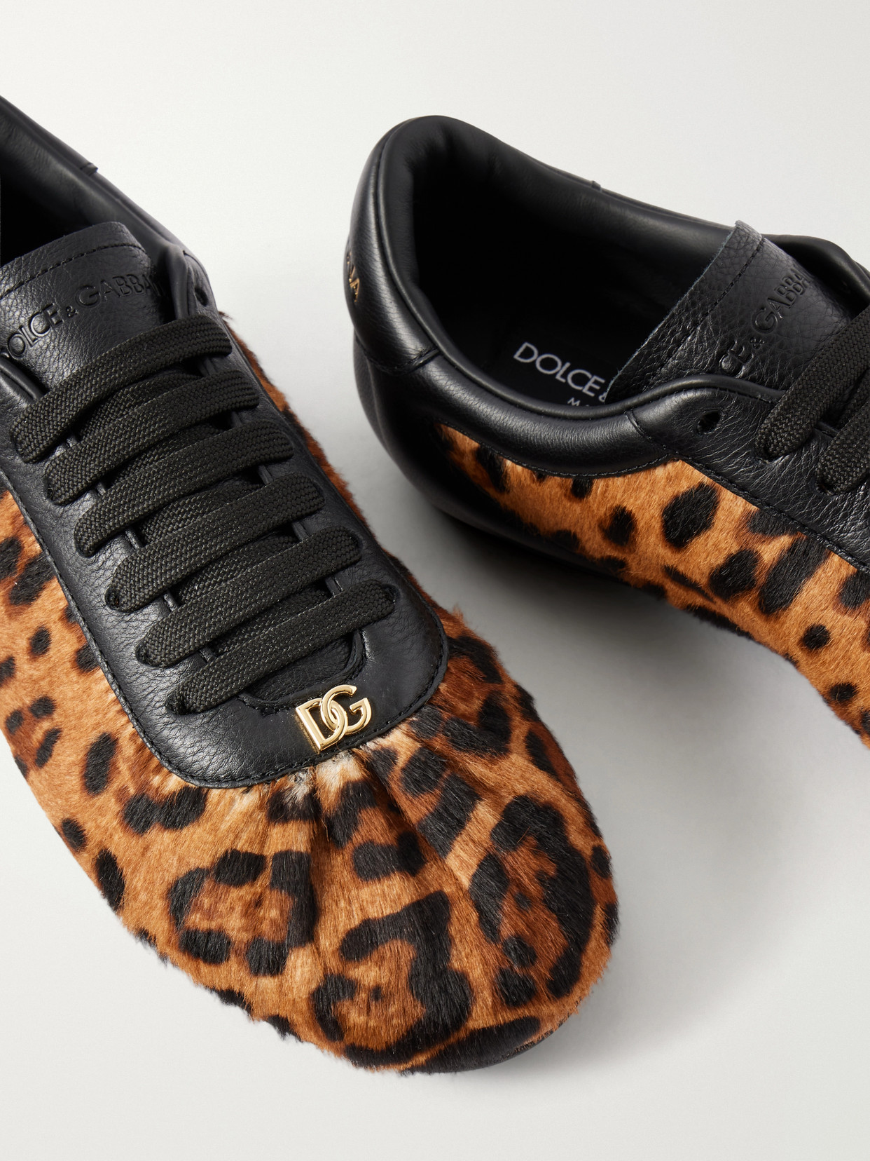 Leopard-Print Plush Sneakers