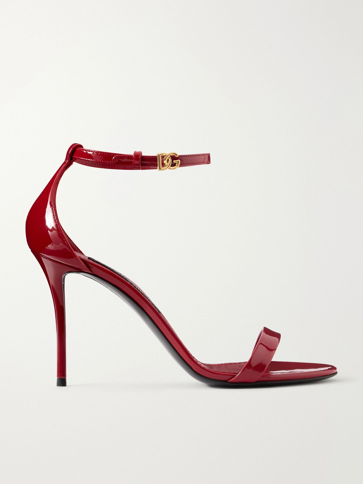 Logo-detailed patent-leather sandals