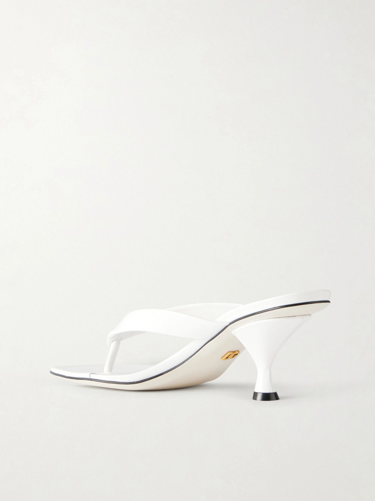 Logo-Detailed Patent-Leather Thong Sandals
