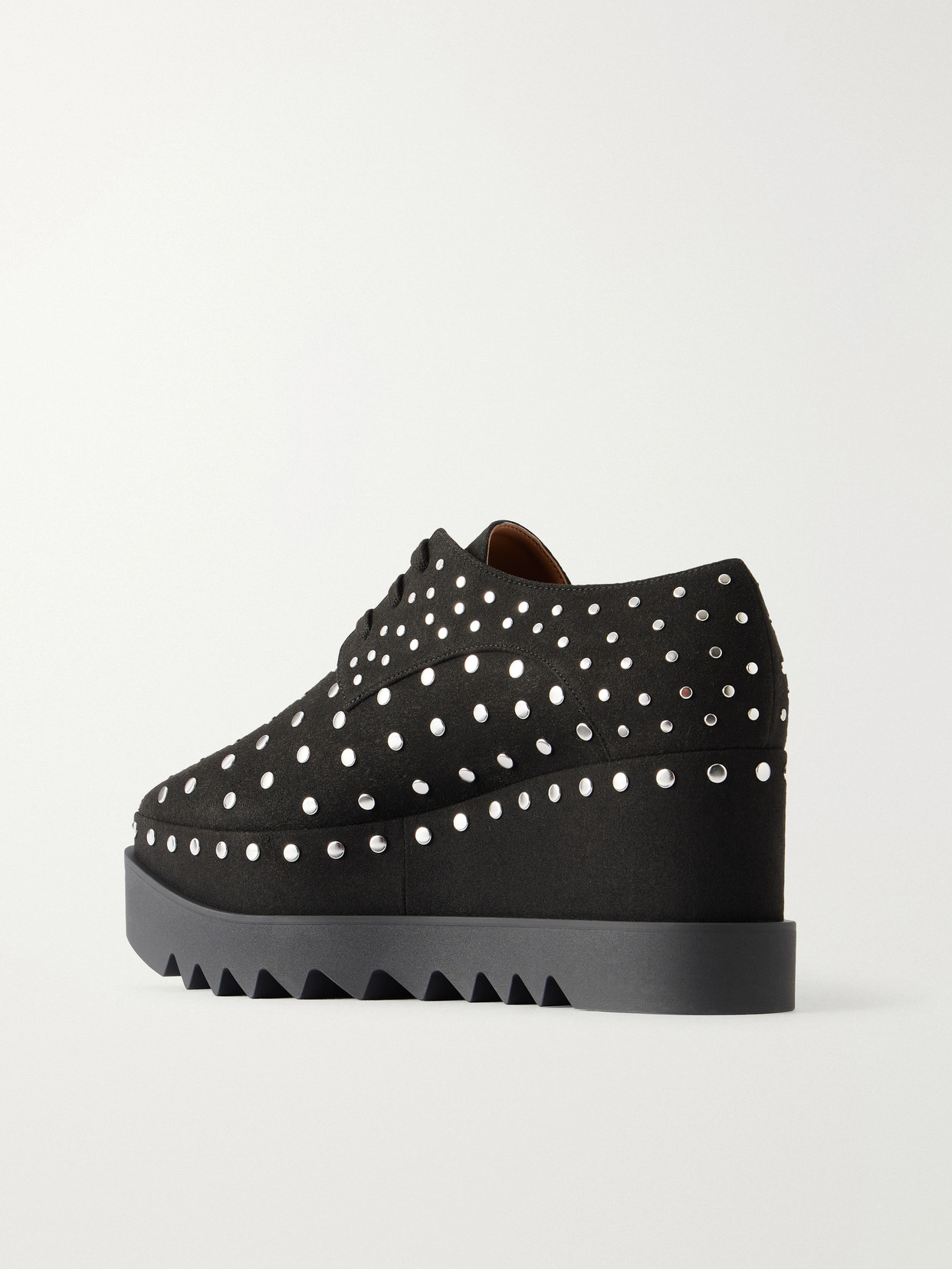 Elyse Studded Textured Vegan Material Platform Brogues