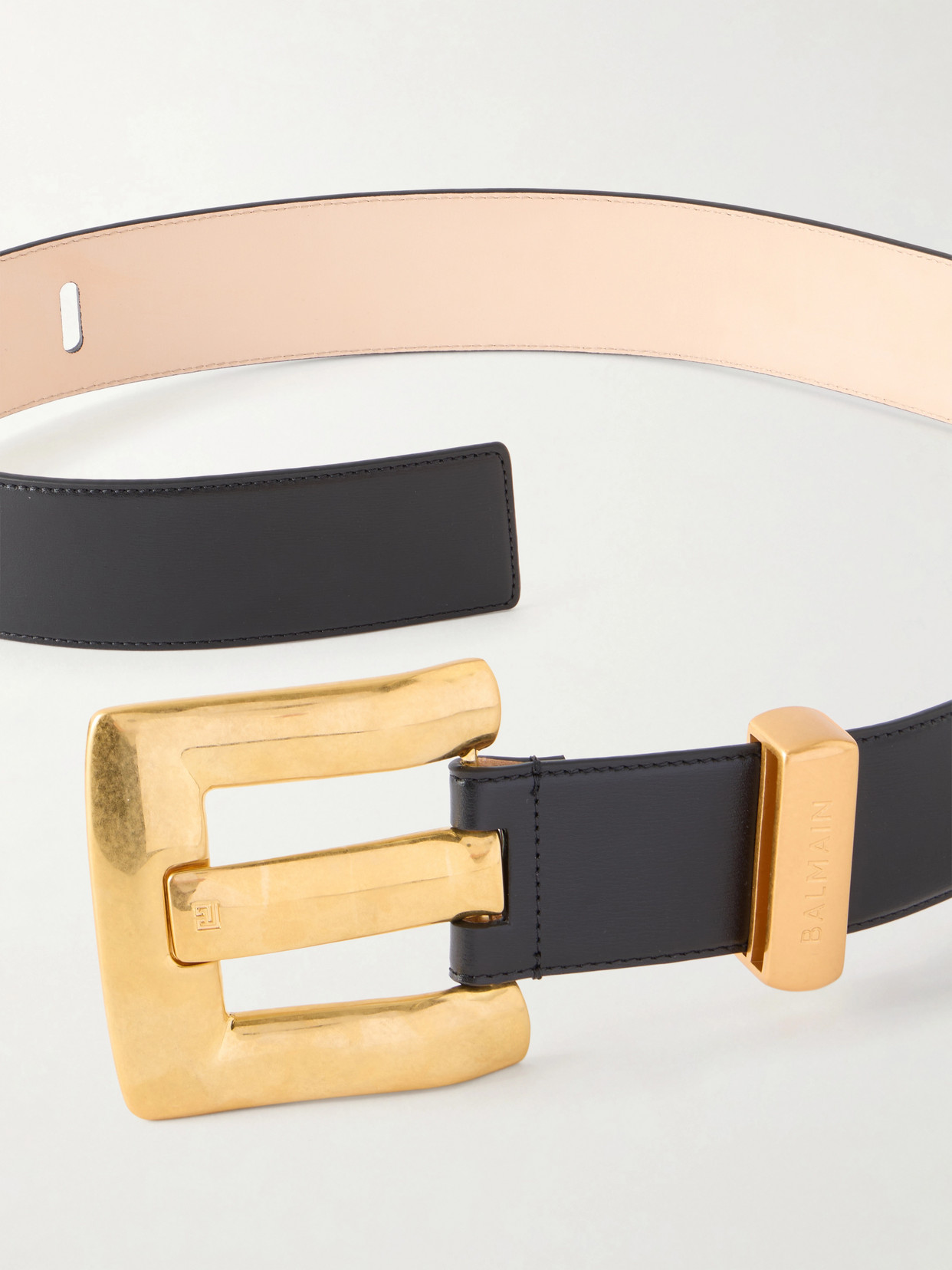 Balmain Anthem Leather Belt In Black