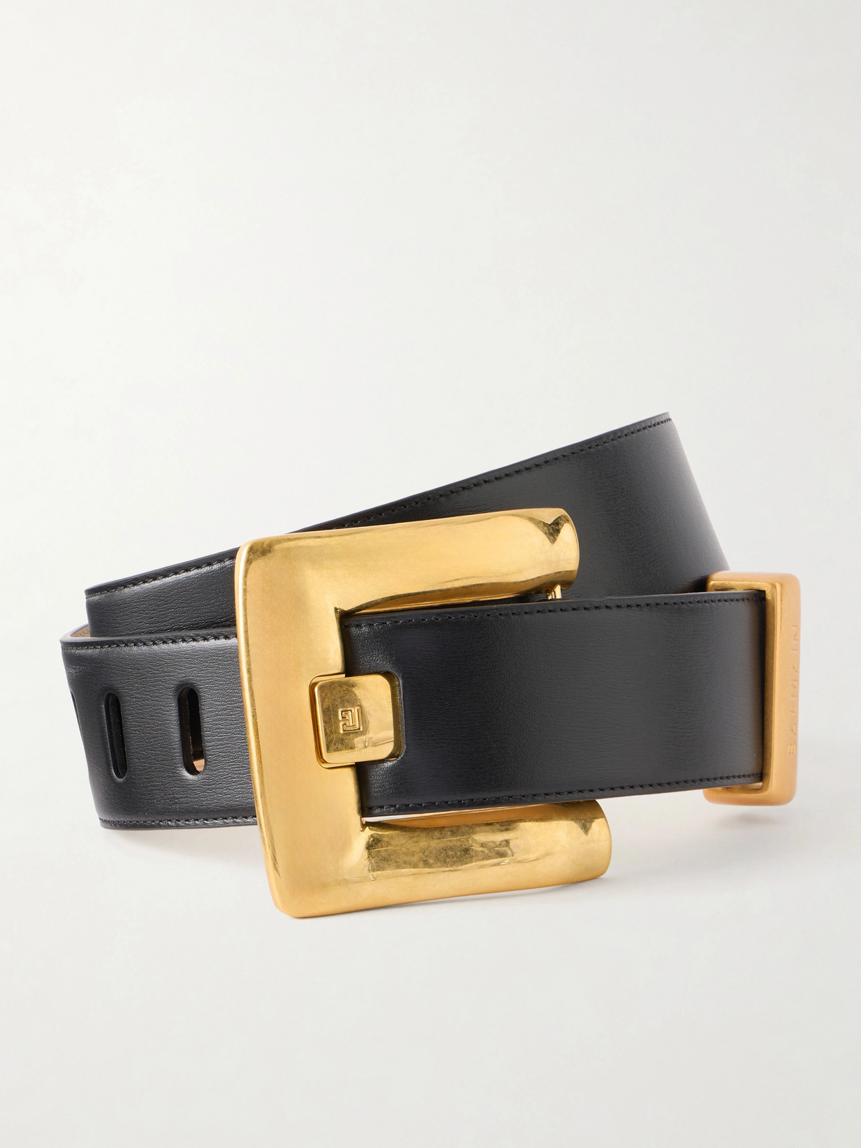 Balmain Anthem Leather Belt In Black