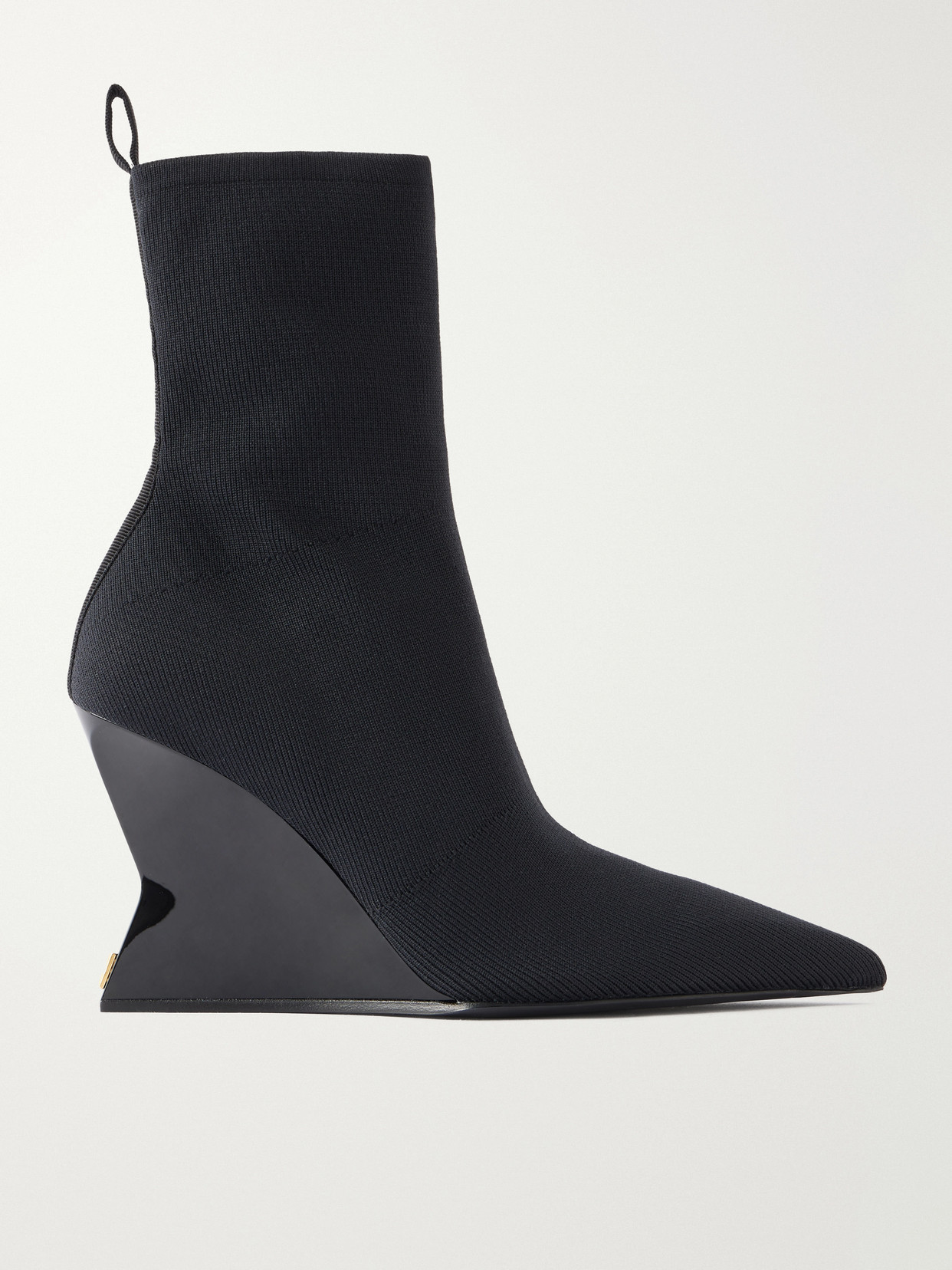 Balmain - Knitted Wedge Ankle Boots - Black