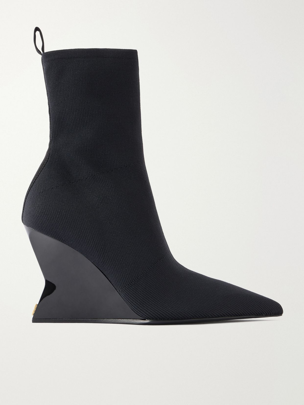 Knitted wedge ankle boots