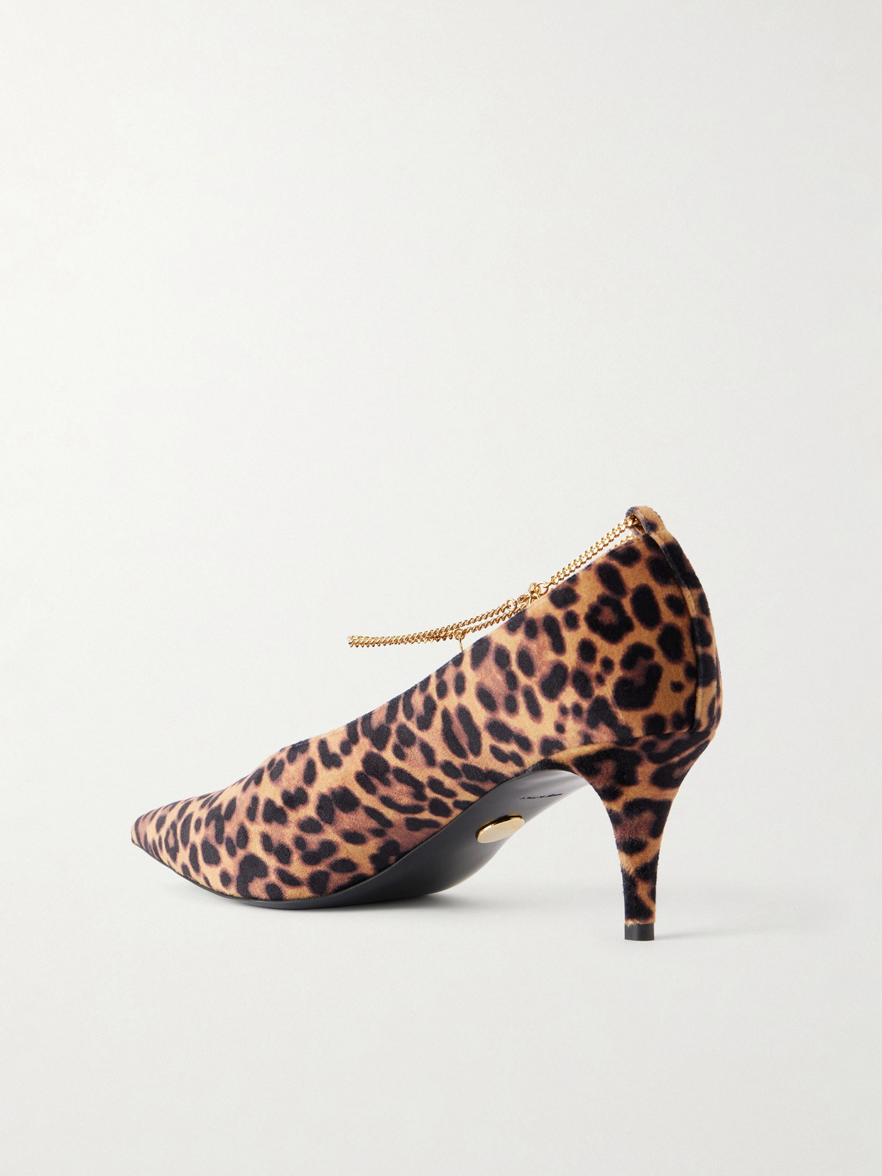 Leopard-Print Velvet Pumps