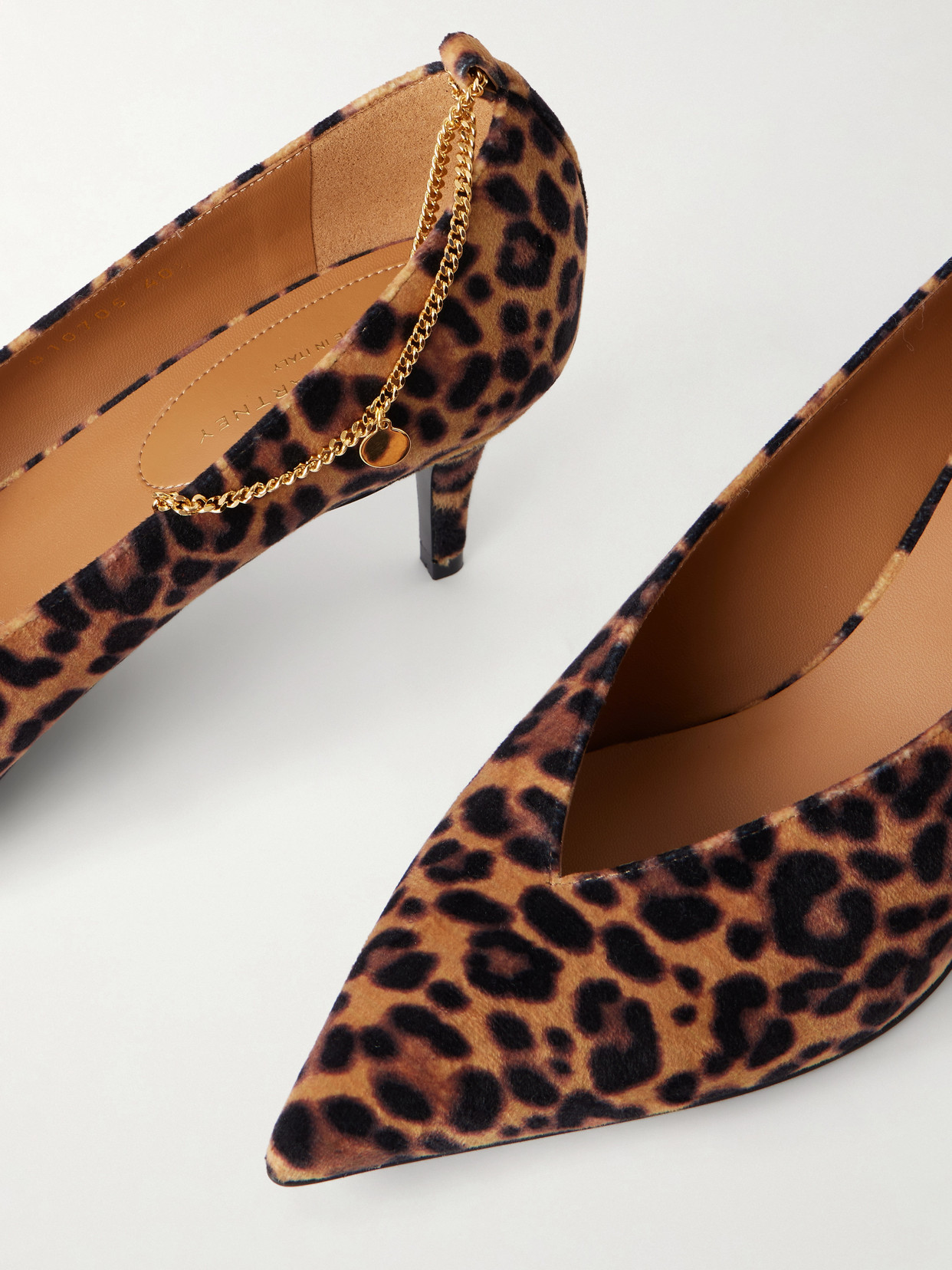 Leopard-Print Velvet Pumps
