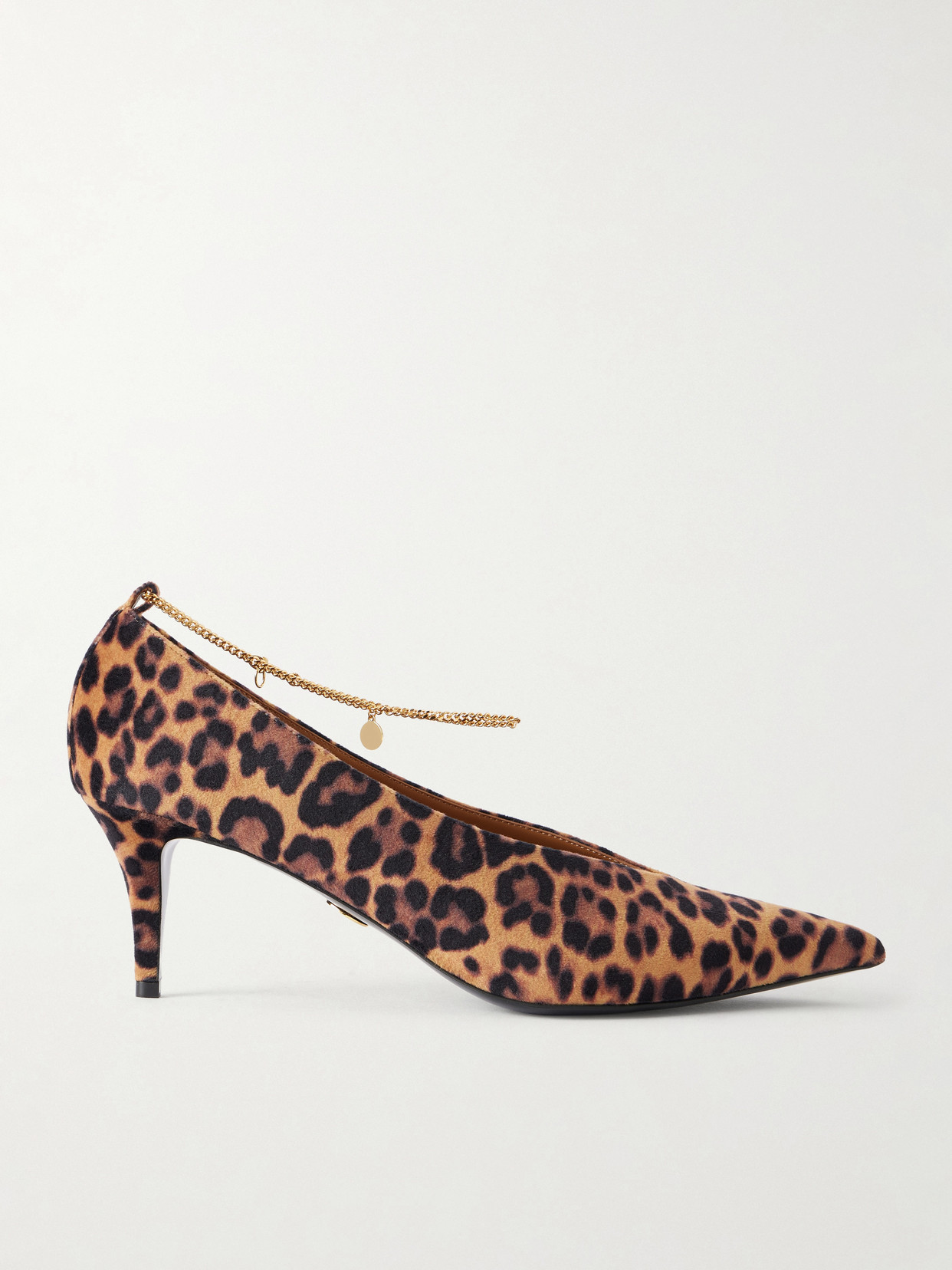Stella Mccartney Embellished Leopard-print Velvet Pumps In Multi