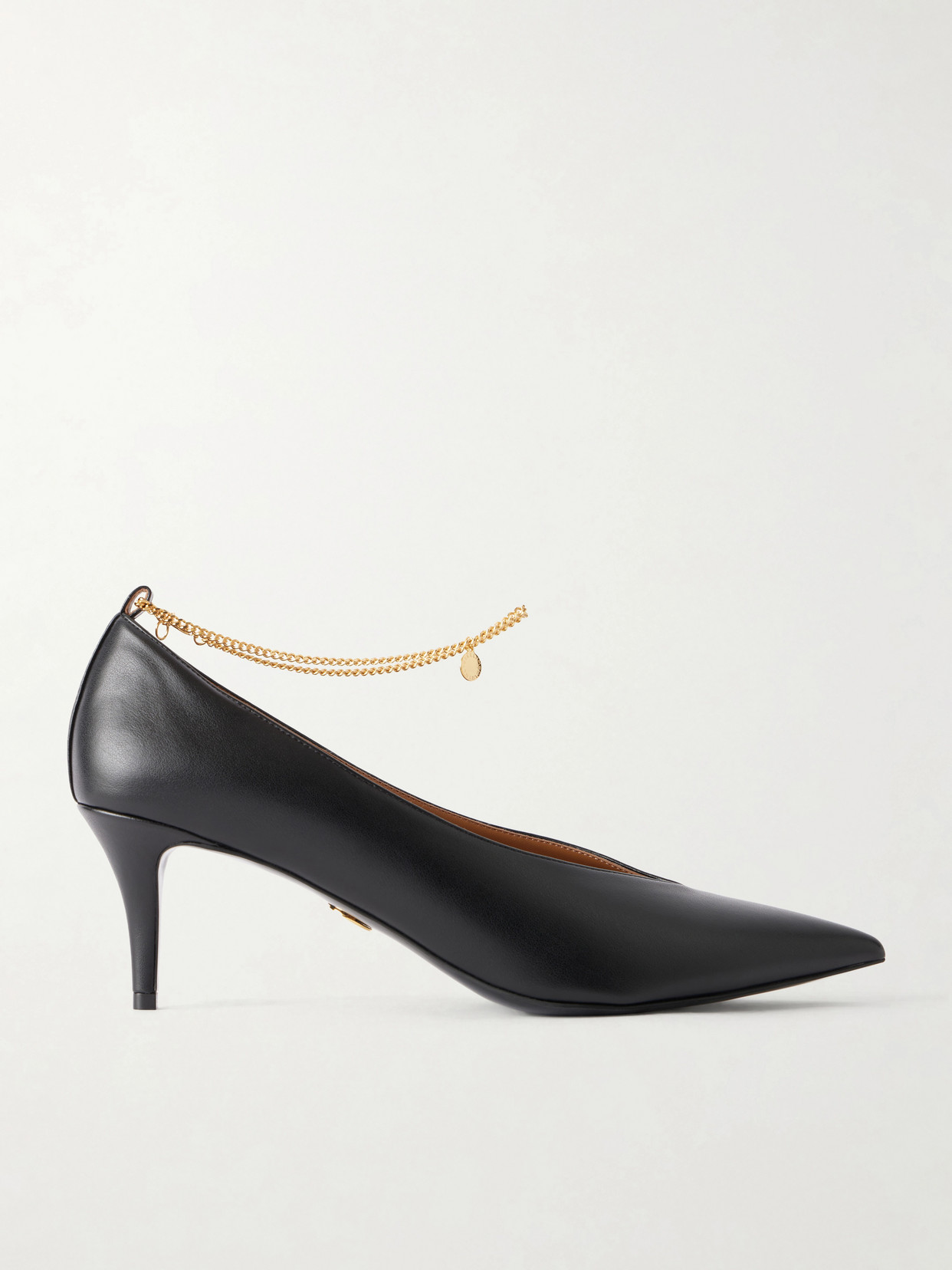 Stella Mccartney Embellished Leather Pumps In Black