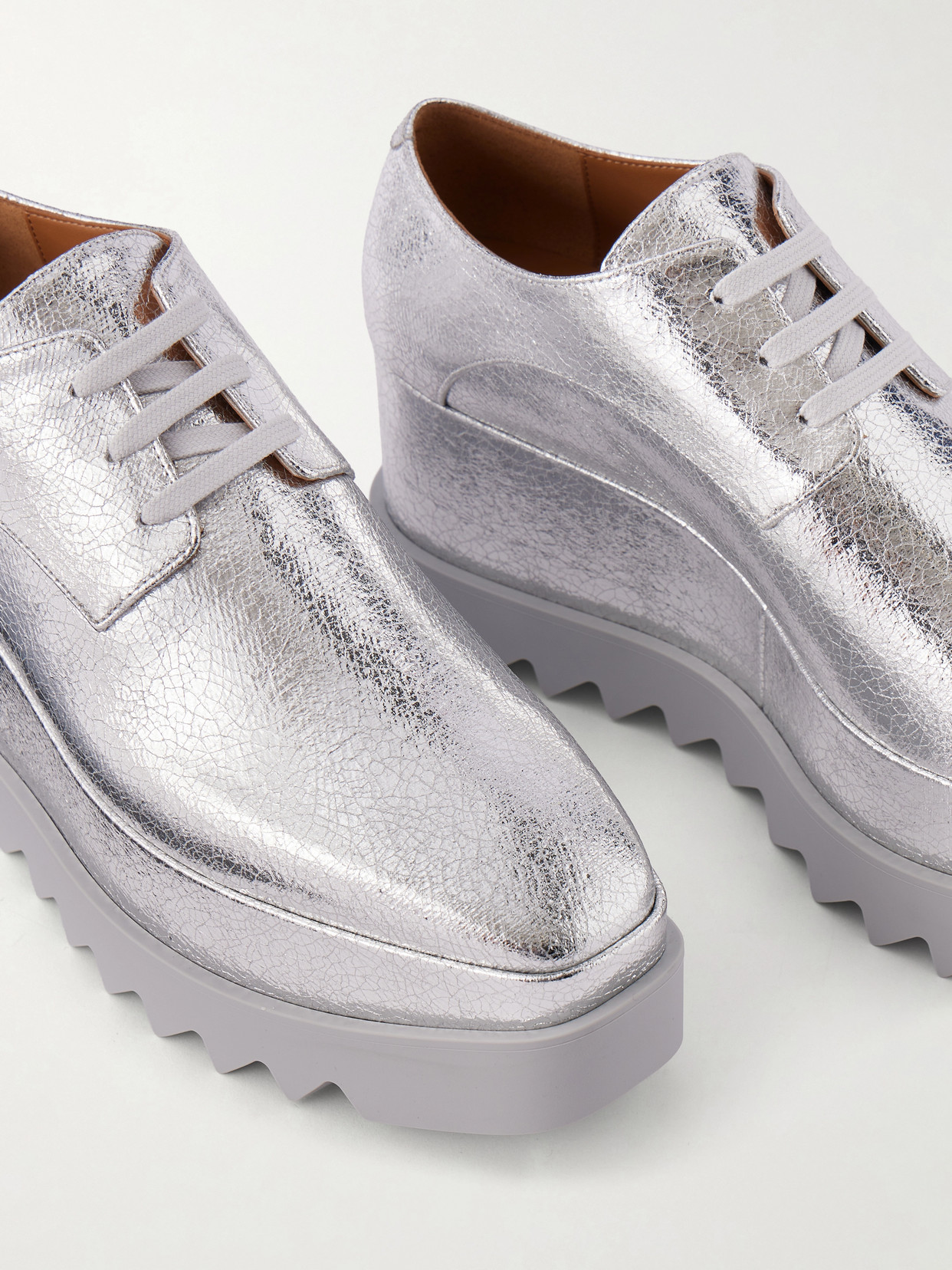 Elyse Woven Metallic Vegetarian Material Platform Brogues