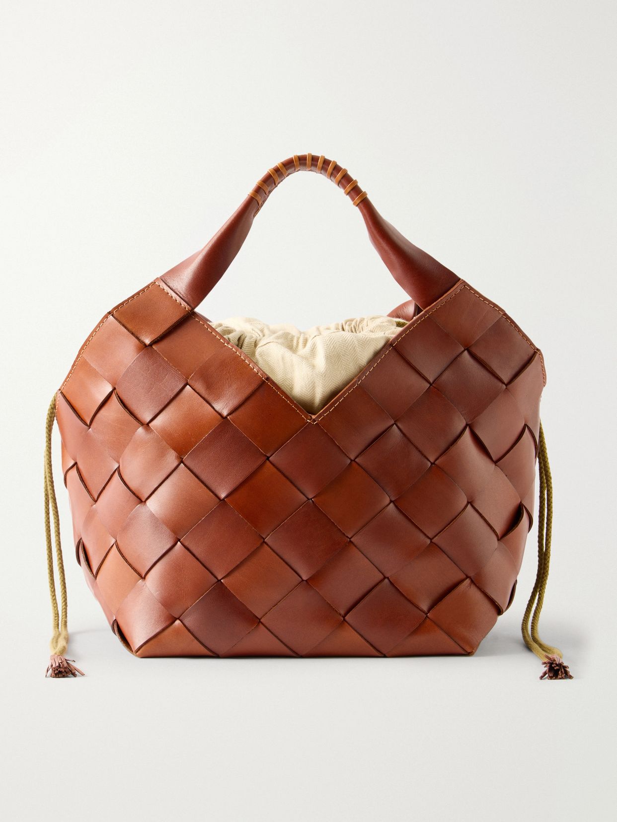 Castello woven leather tote