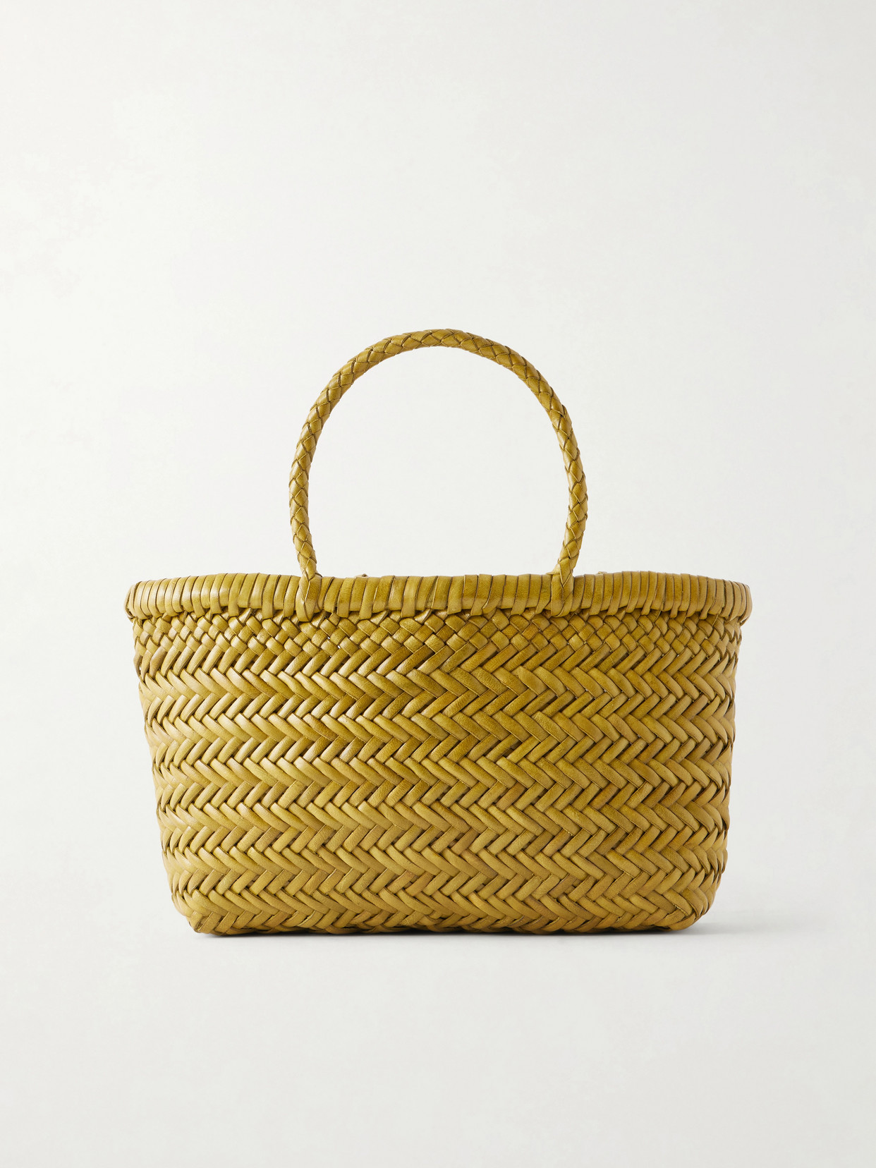 Dragon Diffusion Gora Mini Woven Leather Tote In Green