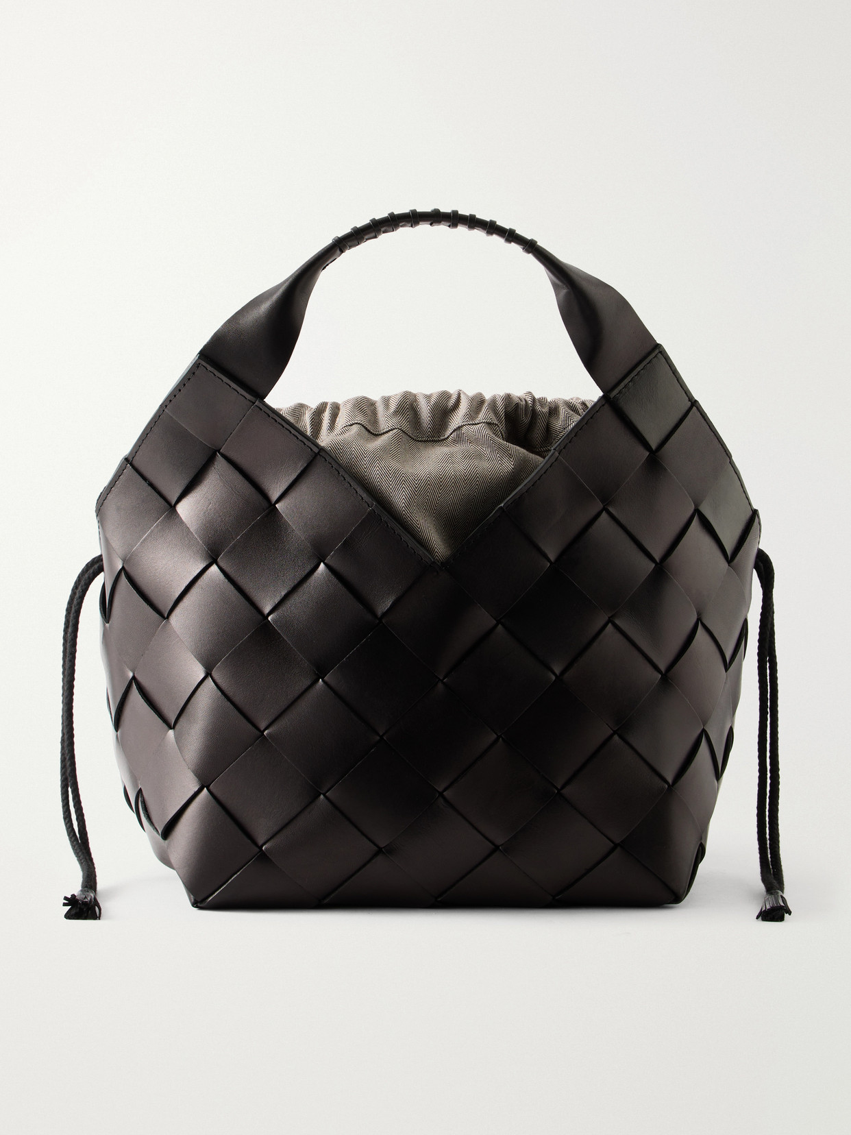 Dragon Diffusion Castello Woven Leather Tote In Black