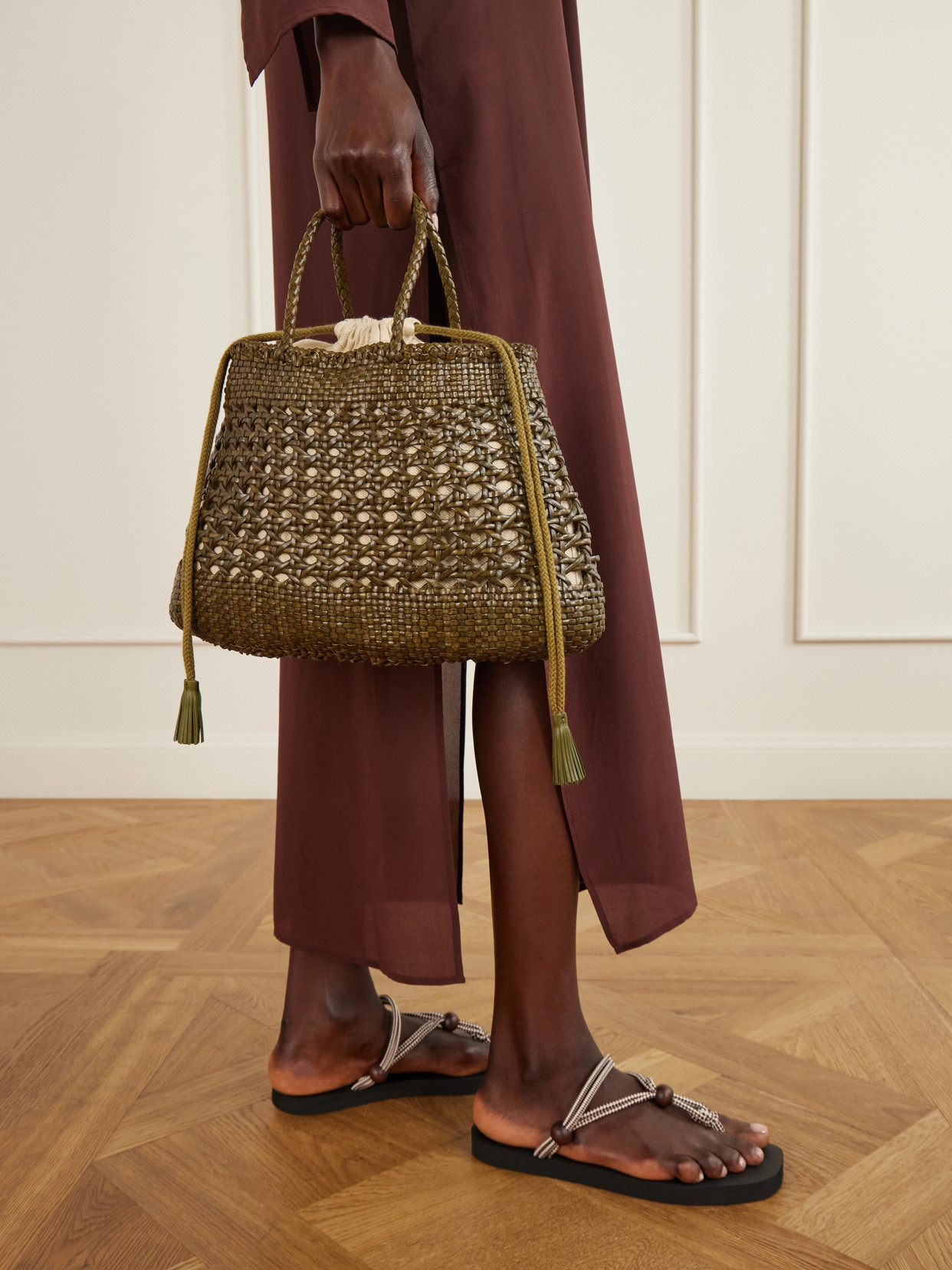 Santa Cano Woven Leather Tote