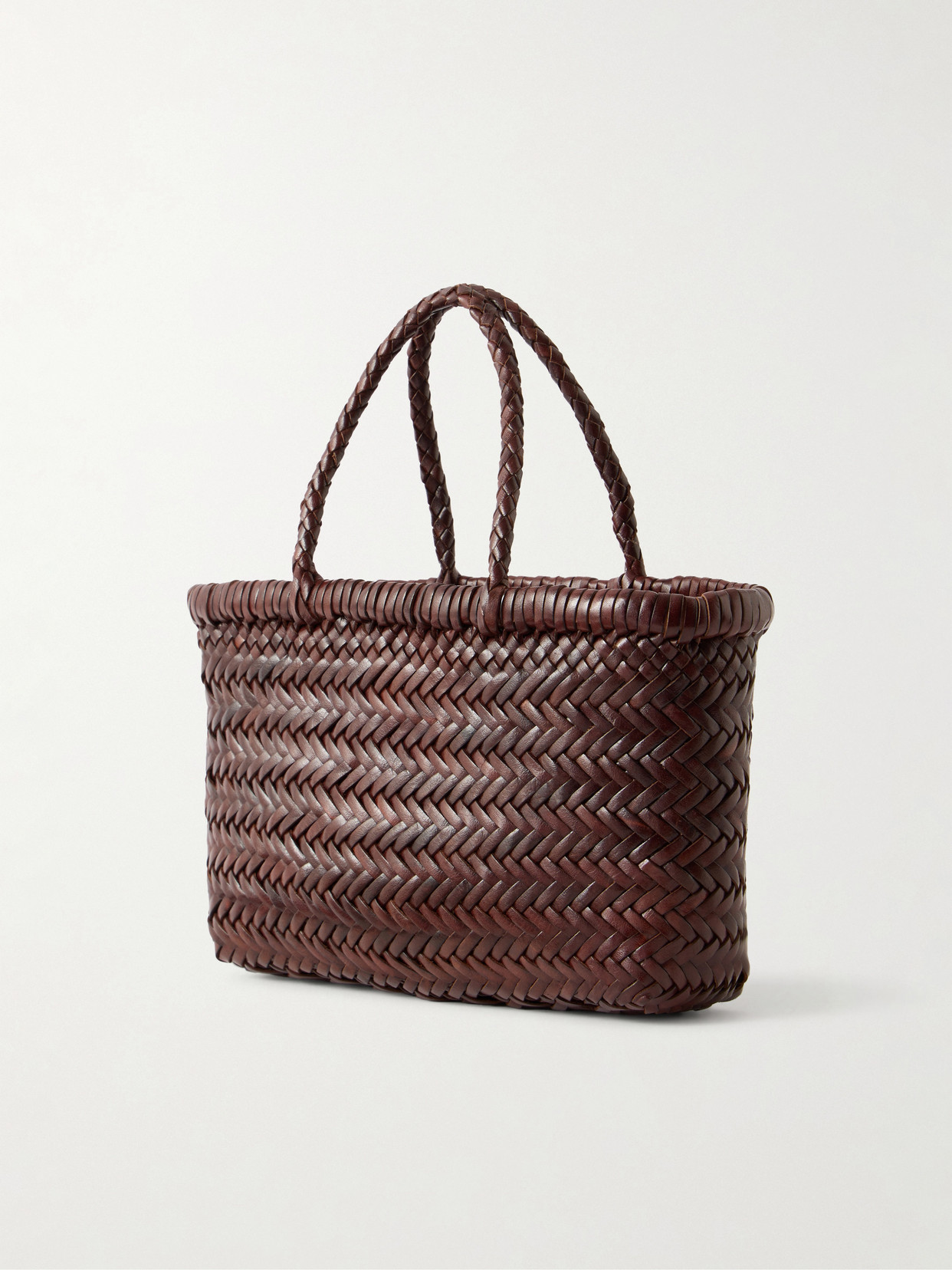 Dragon Diffusion Gora Mini Woven Leather Tote In Brown