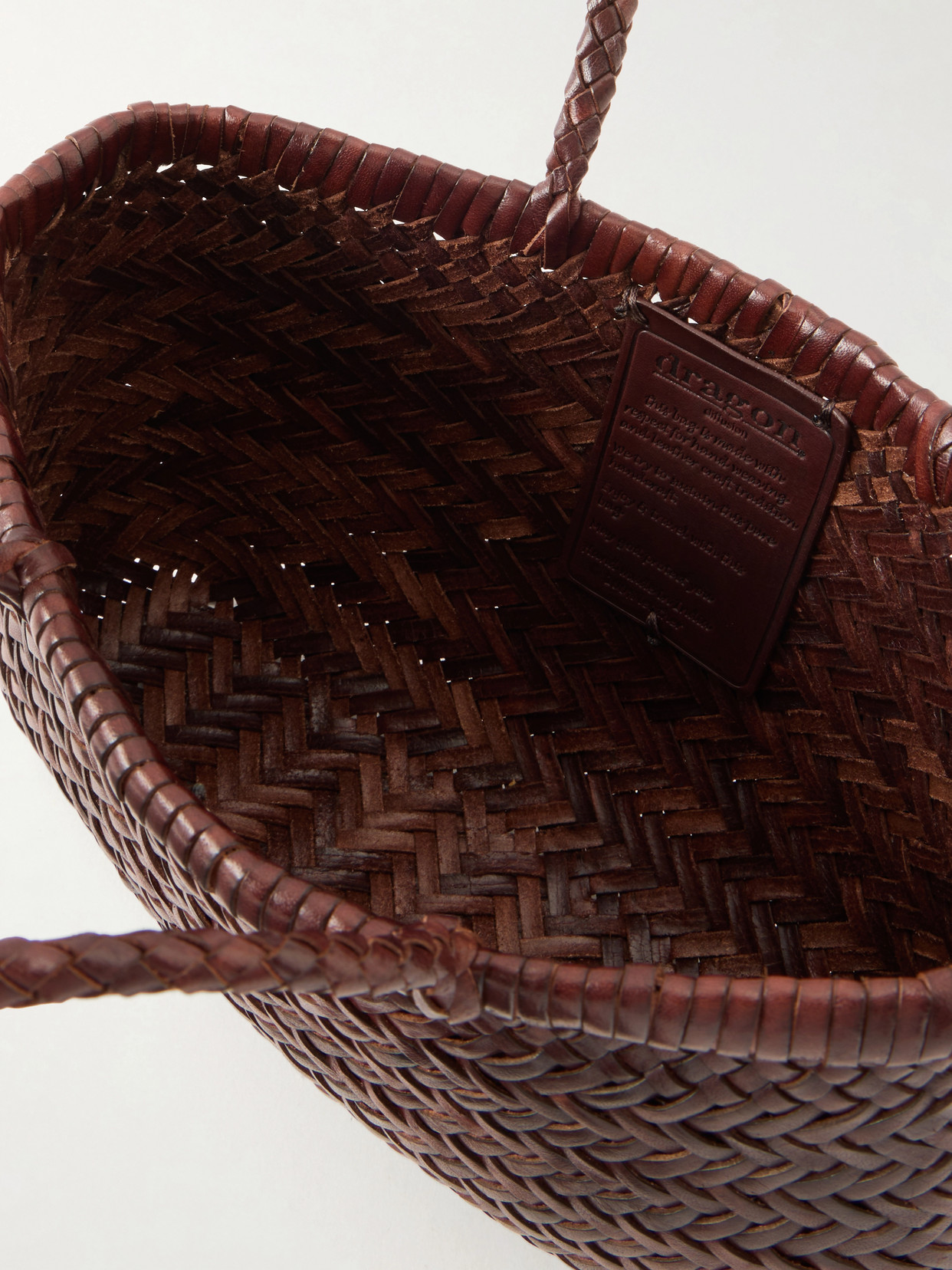 Dragon Diffusion Gora Mini Woven Leather Tote In Brown