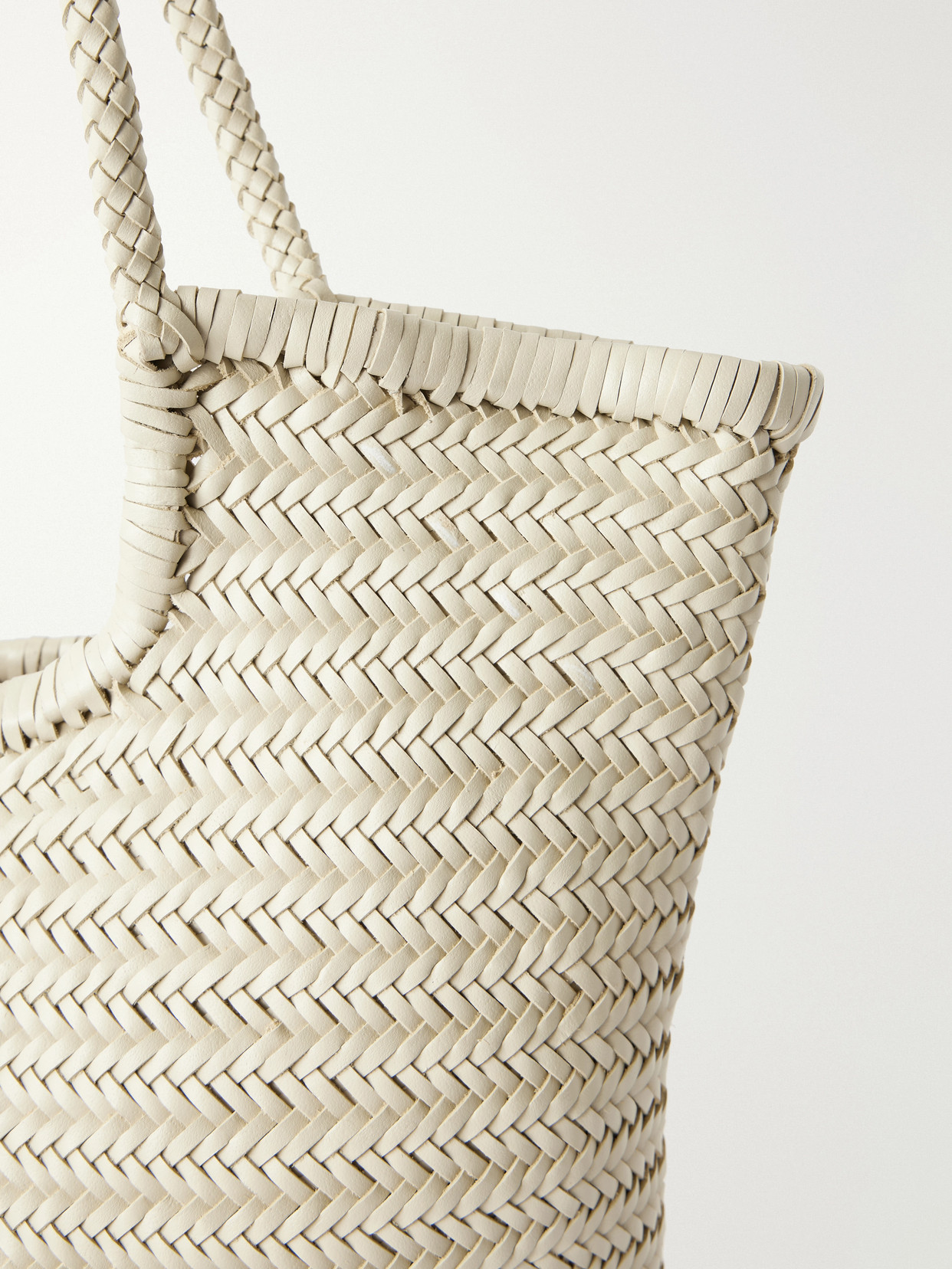 Ns Diagonal Triple Jump Woven Leather Tote